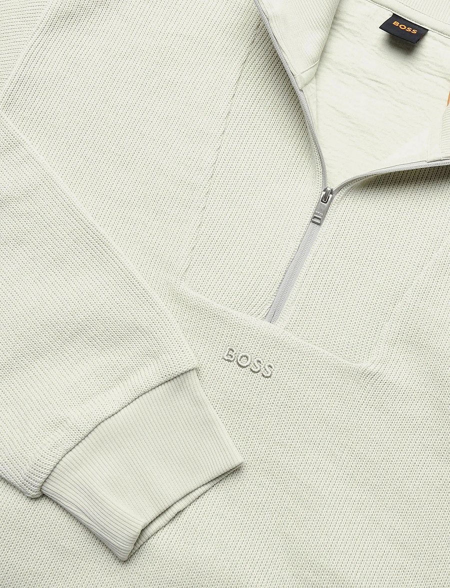 BOSS - Ze_Frost - pullover mit halbem reißverschluss - light beige - 2