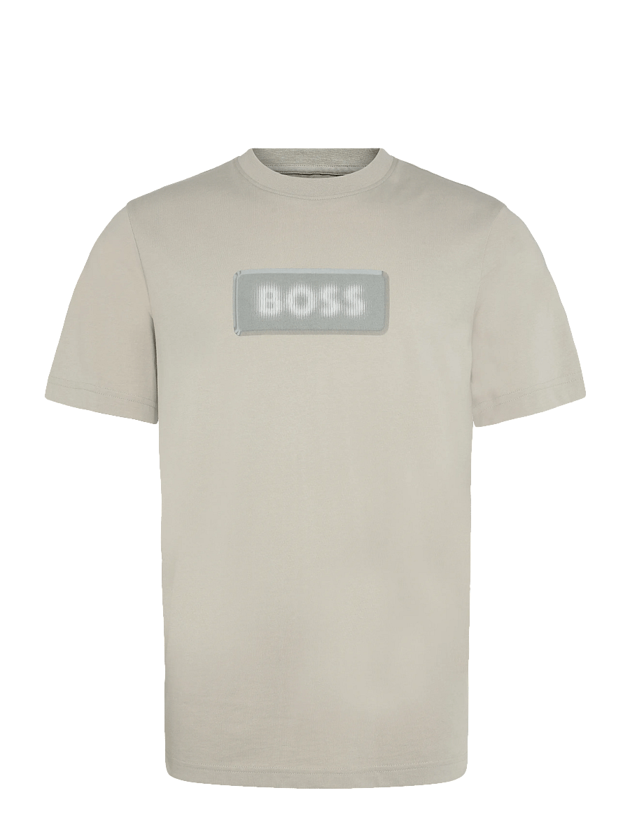 BOSS - Te_Effect - short-sleeved t-shirts - light beige - 0