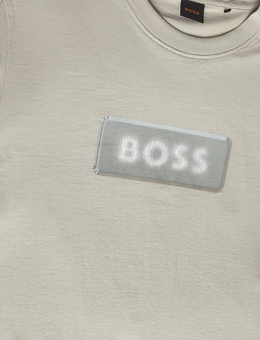BOSS - Te_Effect - short-sleeved t-shirts - light beige - 2
