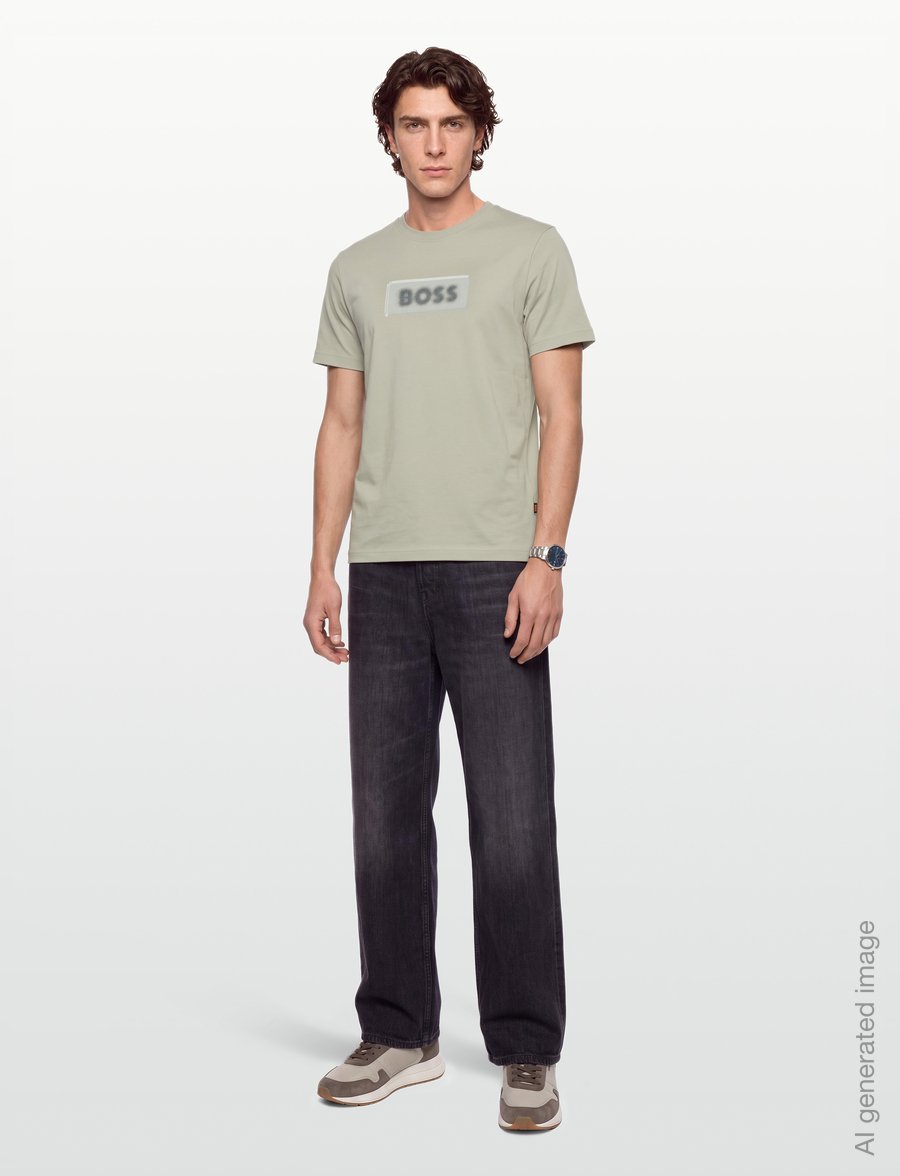 BOSS - Te_Effect - short-sleeved t-shirts - open green - 0