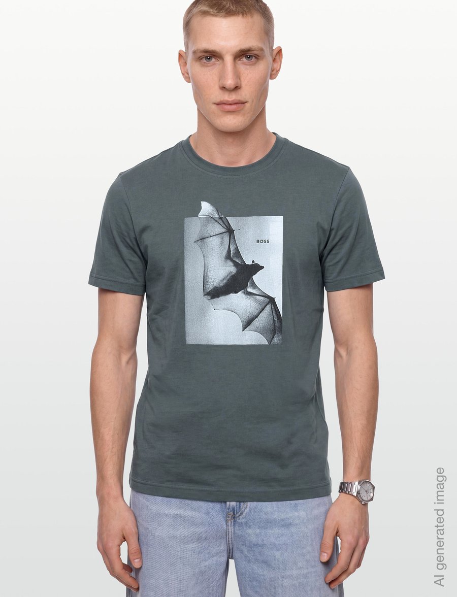 BOSS - Te_Being - short-sleeved t-shirts - open green - 3