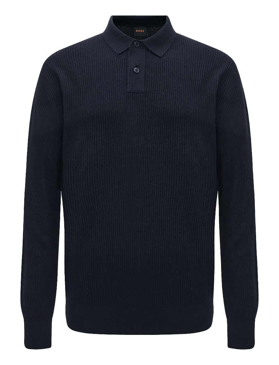BOSS - Afedro - poloer i strik med lange ærmer - dark blue - 0
