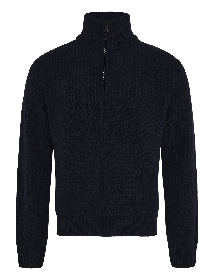 BOSS - Kenter - halfzip strik - dark blue - 0