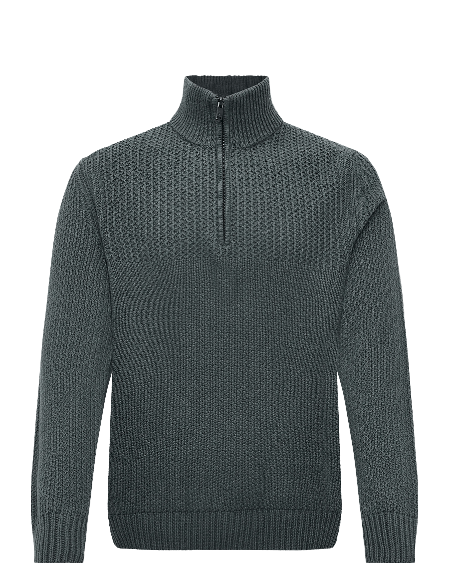 BOSS - Kenter - halfzip strik - open green - 0
