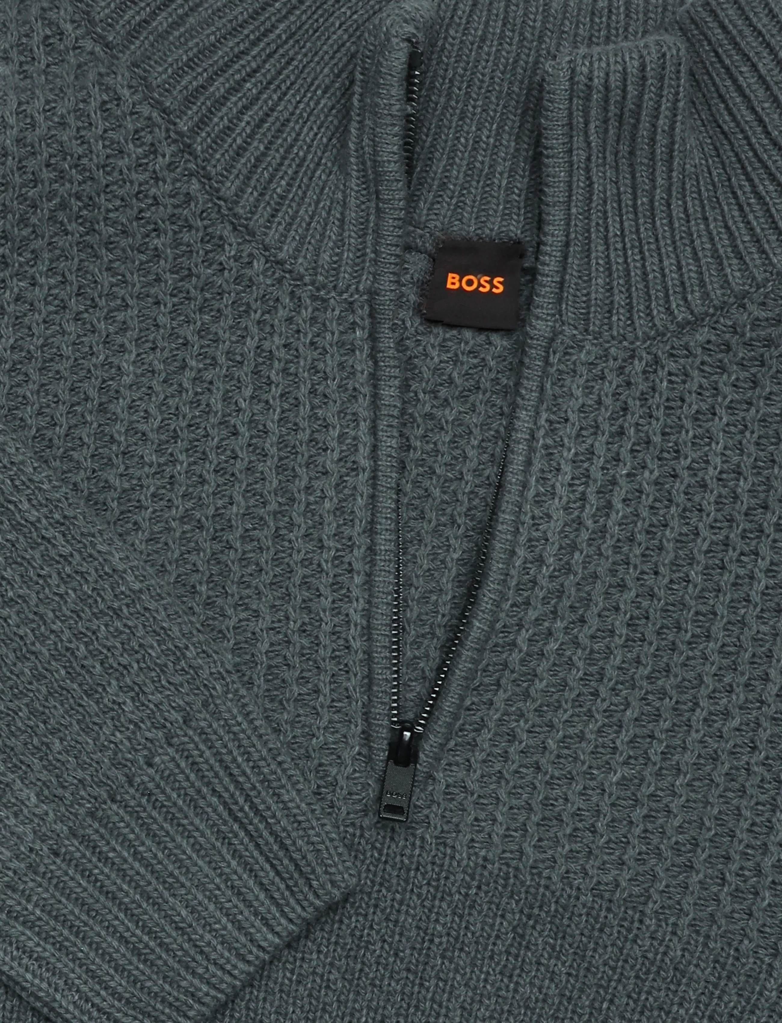 BOSS - Kenter - halfzip strik - open green - 2