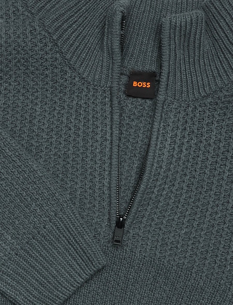 BOSS - Kenter - halfzip strik - open green - 2