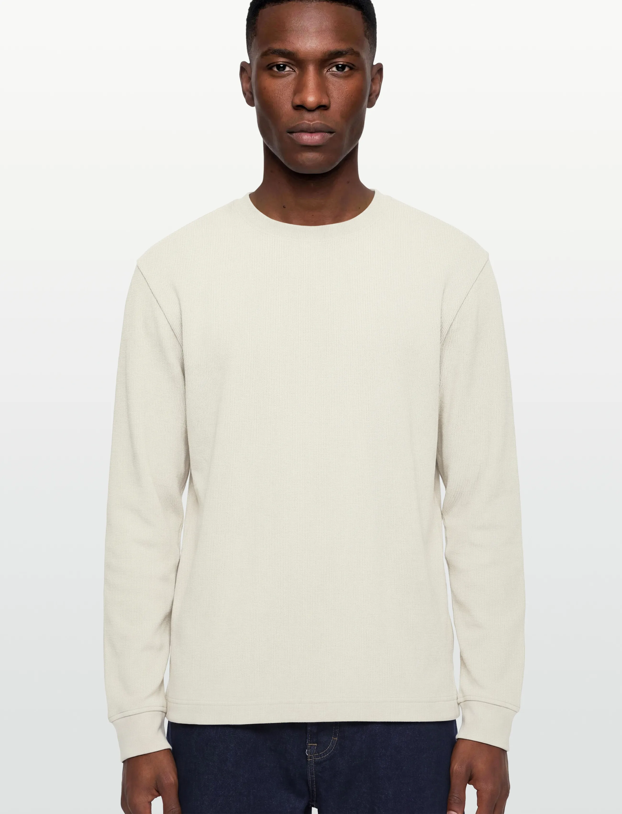 BOSS - We_Tempest - rund hals - light beige - 3