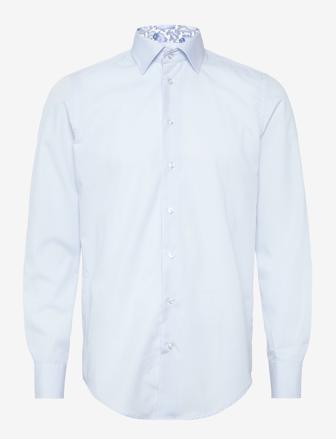 Bosweel Shirts Est. 1937 - Poplin w. paisley contrast - blue - 0