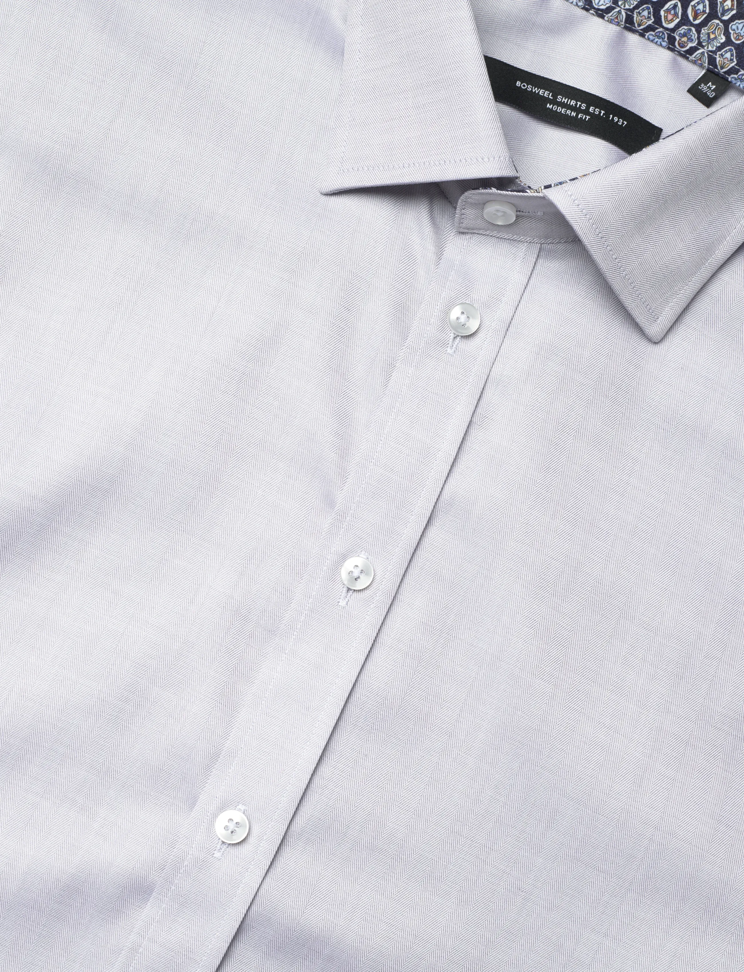 Bosweel Shirts Est. 1937 - Regular fit Mens shirt - business-hemden - grey - 3