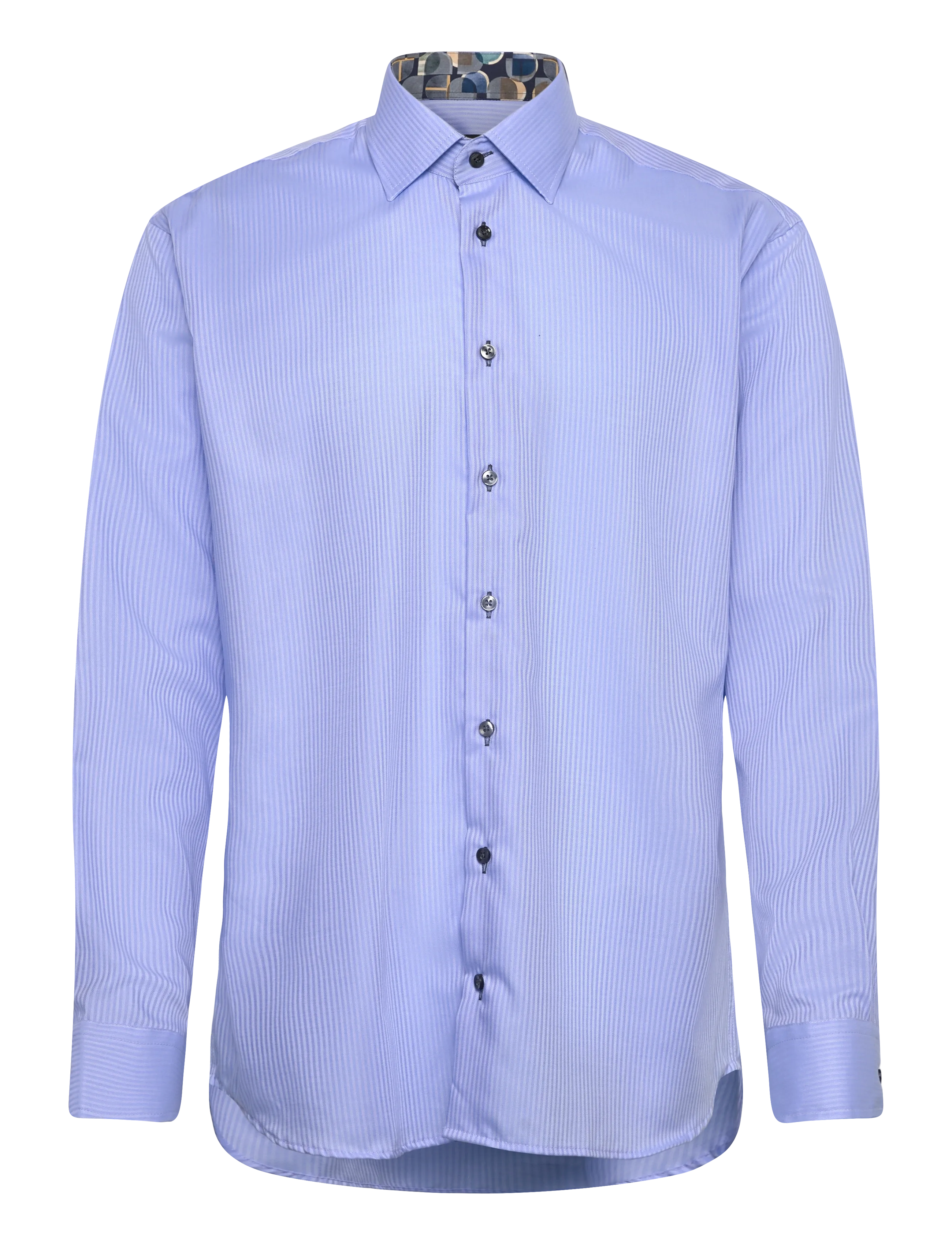 Bosweel Shirts Est. 1937 tone in tone stripe w. contrast - Bosweel Shirts Est. 1937 - BLUE / blue