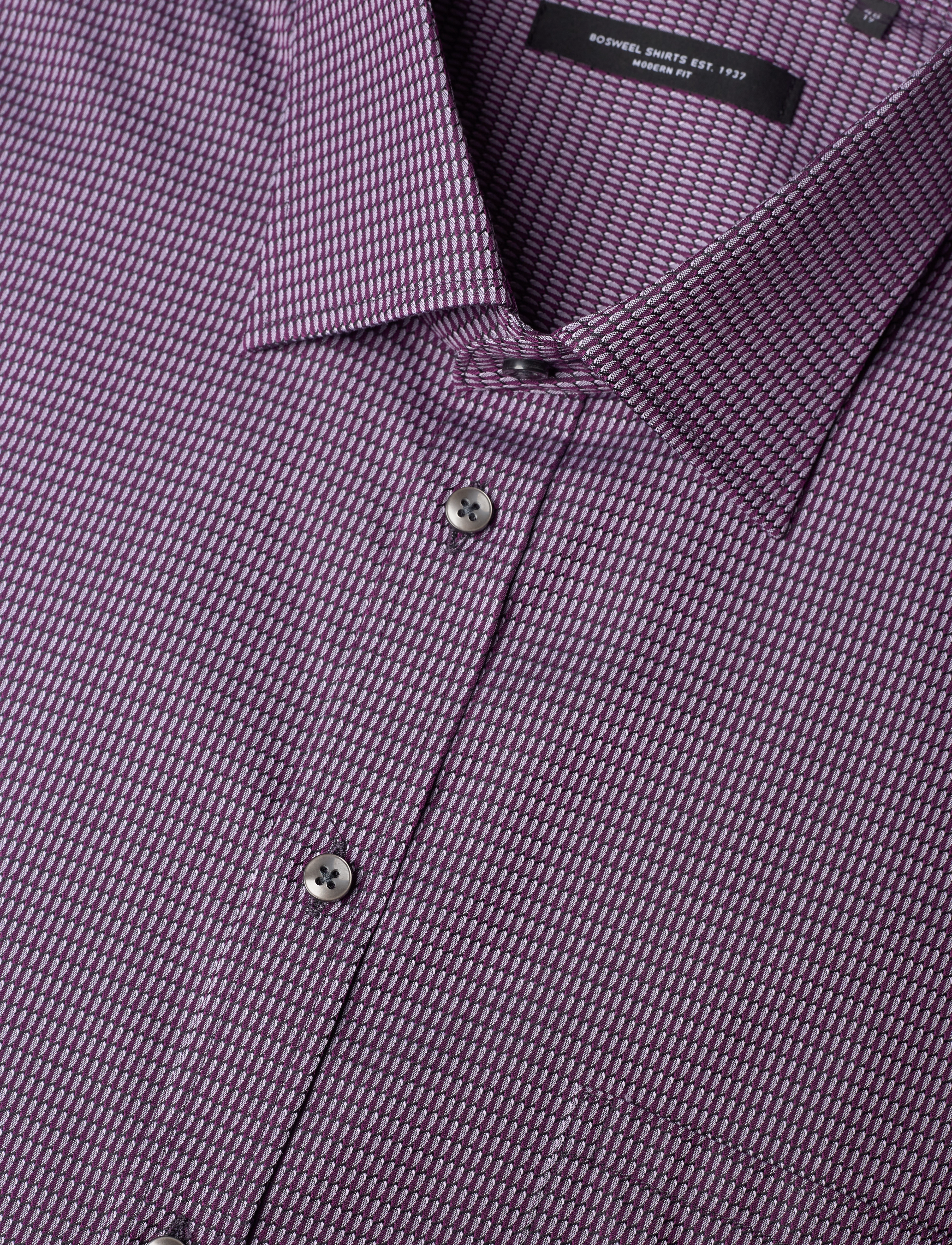 Bosweel Shirts Est. 1937 - tone in tone stripe w. contrast - purple - 3