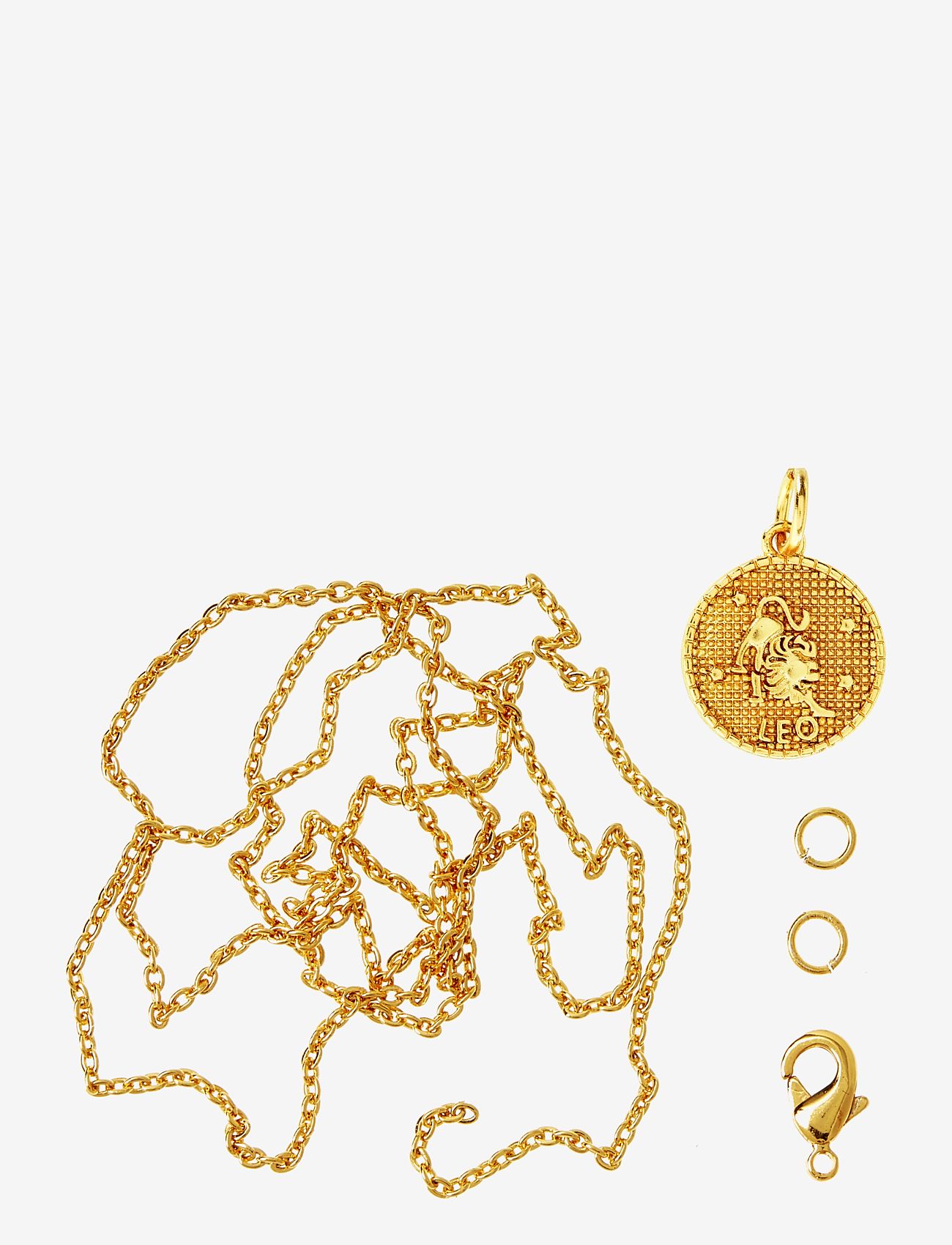 Me & My Box - Zodiac coin pendant and chain set, Leo - smykker & accessories - gold-leo - 0