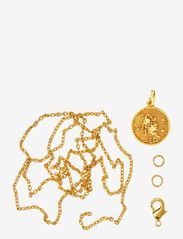 Zodiac coin pendant and chain set, Leo - GOLD-LEO
