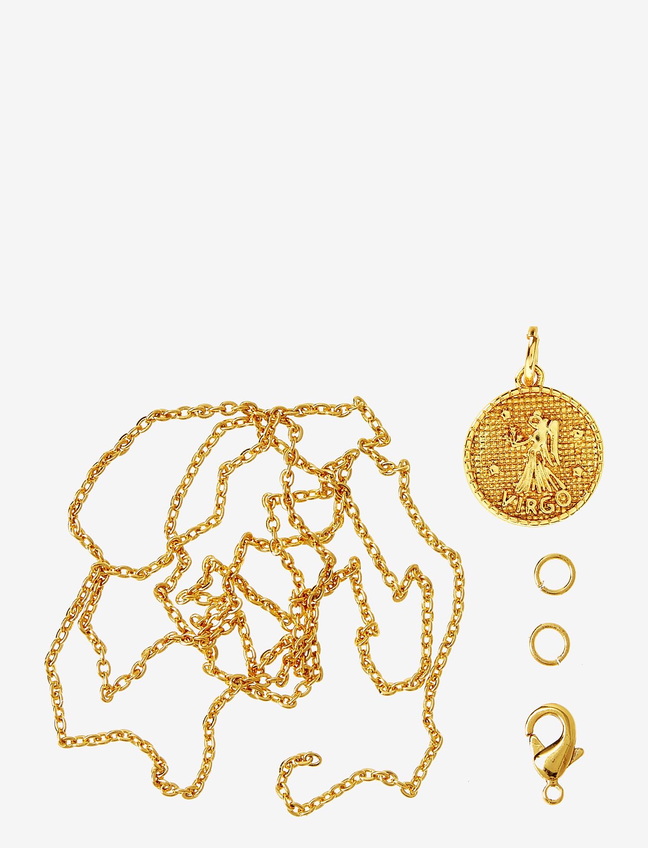 Me & My Box - Zodiac coin pendant and chain set, Virgo - smykker & accessories - gold-virgo - 0