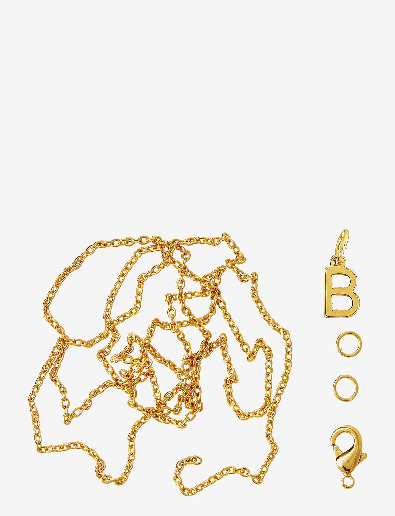 Me & My Box Letter B GP with o-ring chain and clasp - Tegne & Hobbyartikler - GOLD-B / gold