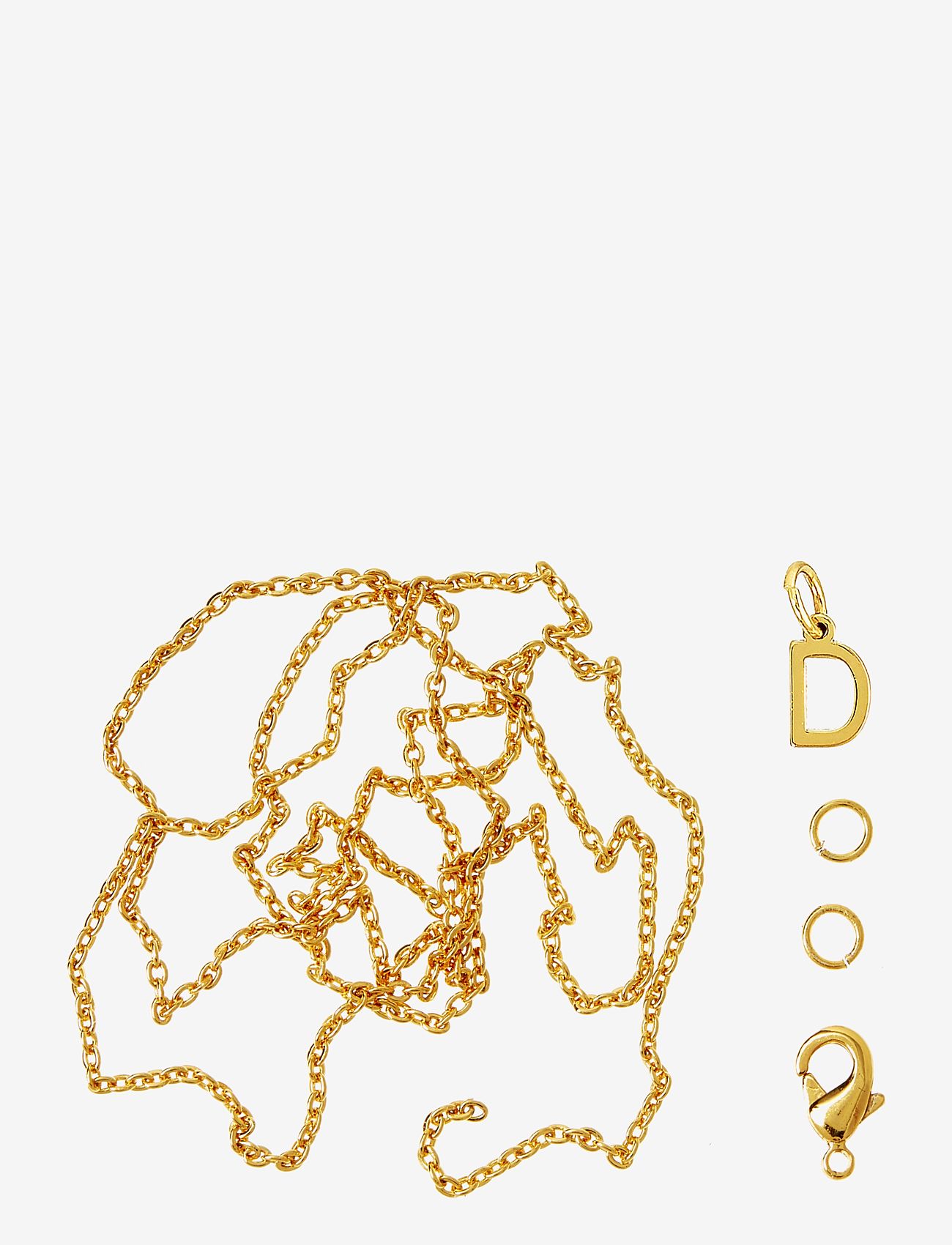 Me & My Box Letter D Gp With O-Ring, Chain And Clasp, Jewellery & Tilbehør, Guld, Str: ONE SIZE