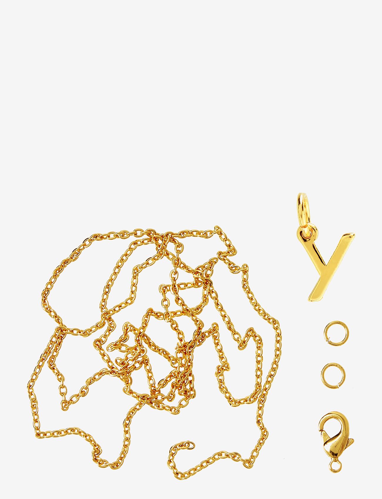 Me & My Box Letter Y Gp With O-Ring, Chain And Clasp, Jewellery & Tilbehør, Guld, Str: ONE SIZE