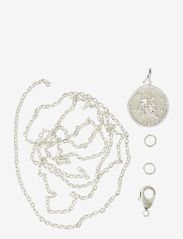 Zodiac coin pendant and chain set, Leo - SILVER-LEO