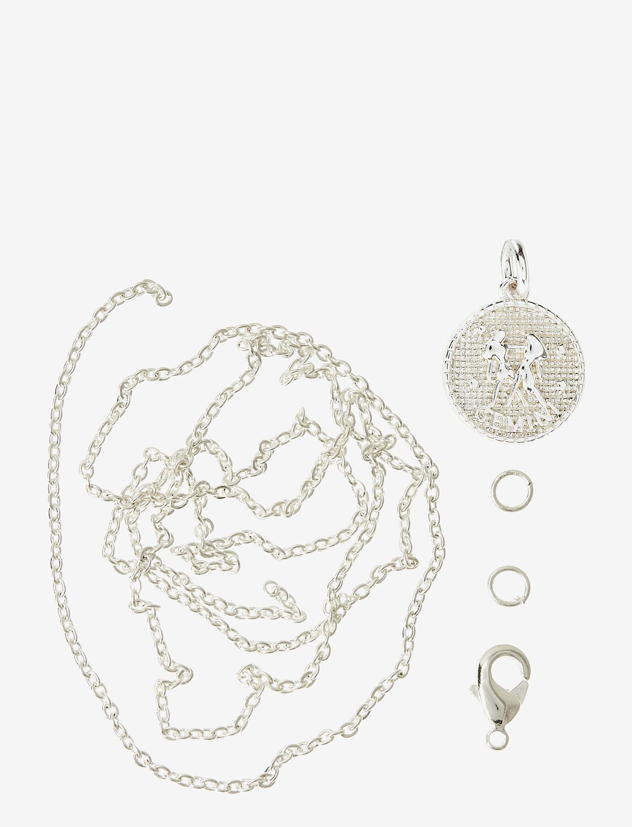 Me & My Box Zodiac coin pendant and chain set, Gemini - Tegne & Hobbyartikler - SILVER-GEMINI / silver