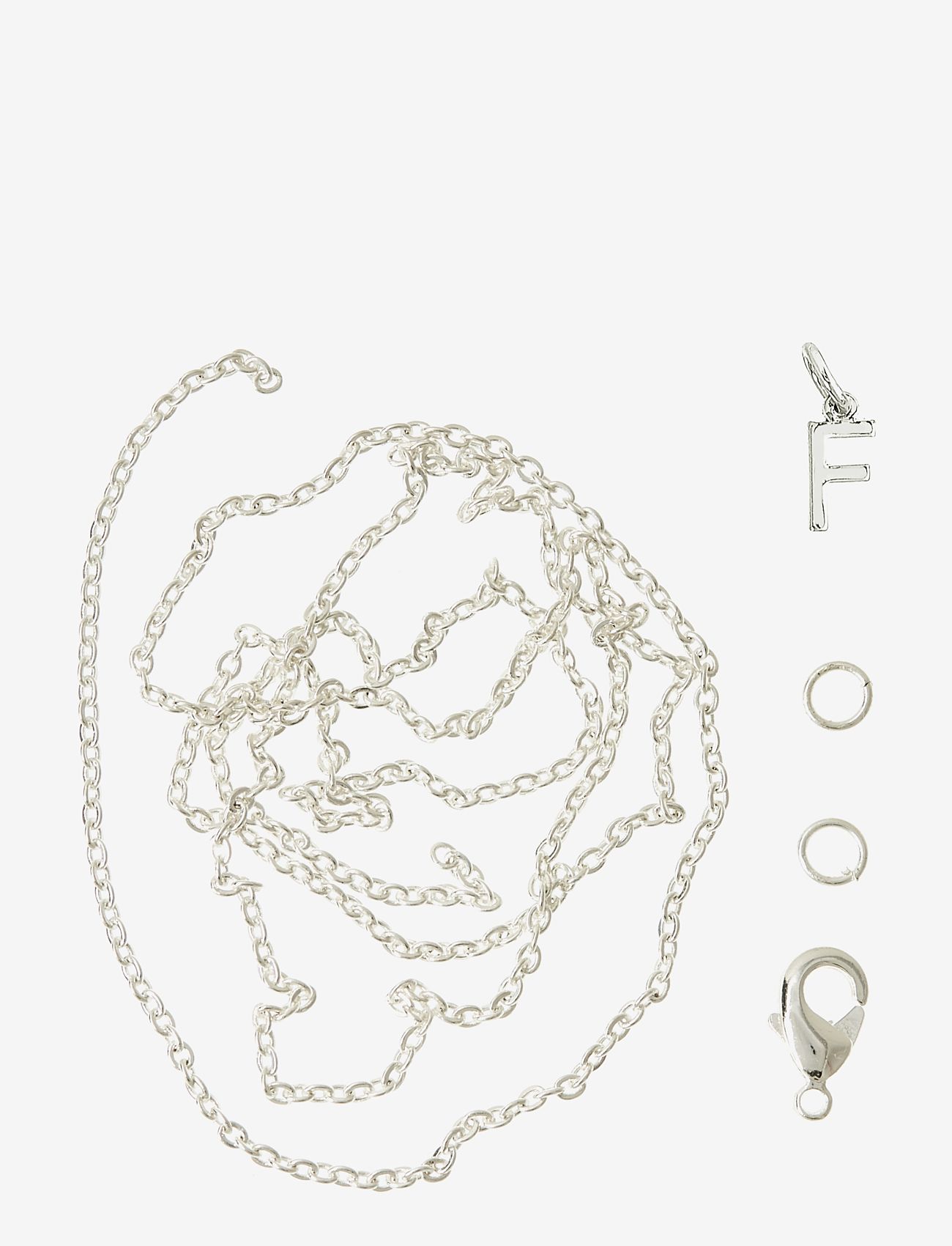 Me & My Box Letter F SP with o-ring, chain and clasp - Me & My Box - SILVER-F / silver