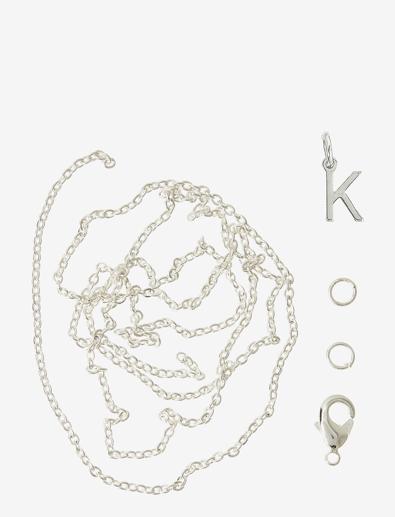 Me & My Box Letter K SP with o-ring, chain and clasp - Tegne & Hobbyartikler - SILVER-K / silver