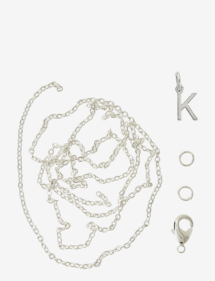 Me & My Box - Letter K SP with o-ring, chain and clasp - smycken & accessoarer - silver-k - 0