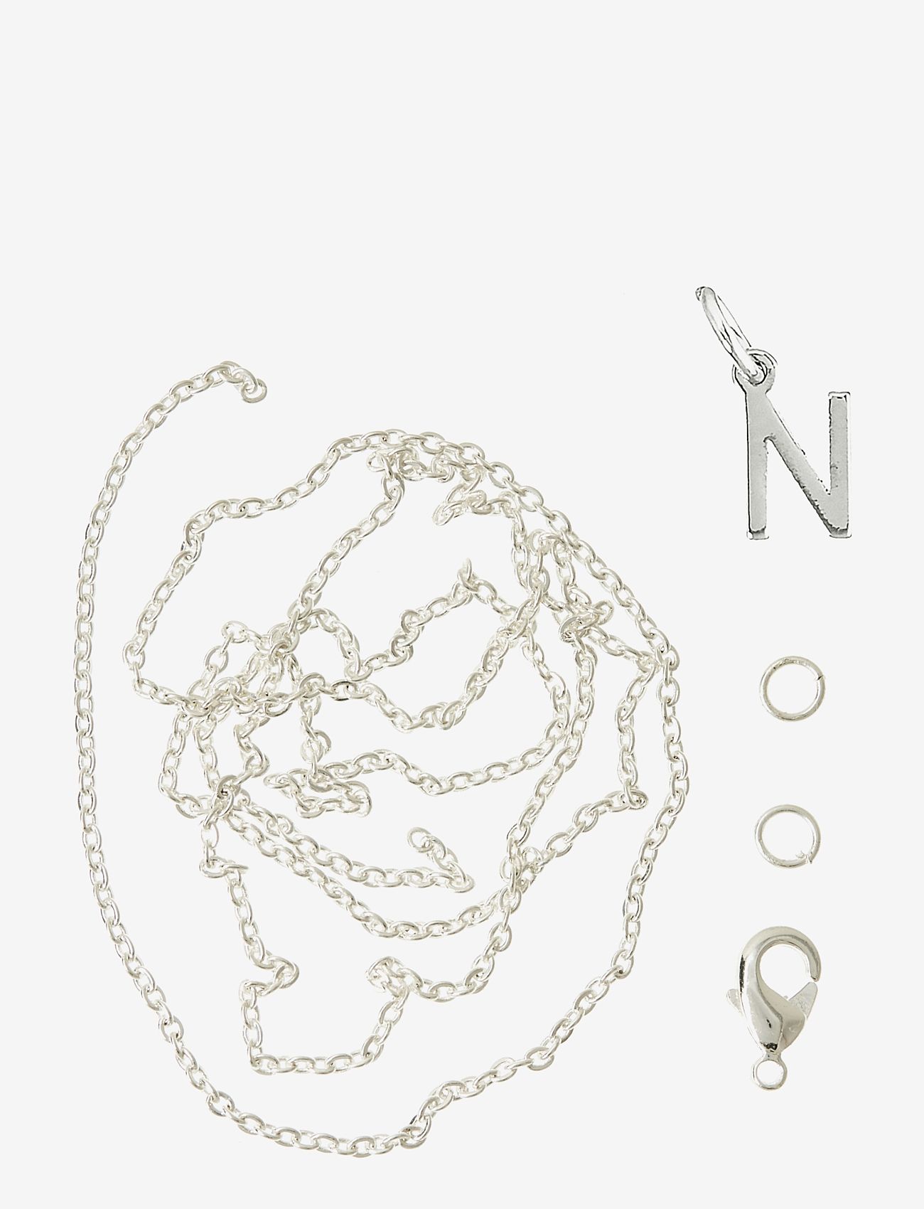 Me & My Box Letter N Sp With O-Ring, Chain And Clasp, Jewellery & Tilbehør, Sølv, Str: ONE SIZE