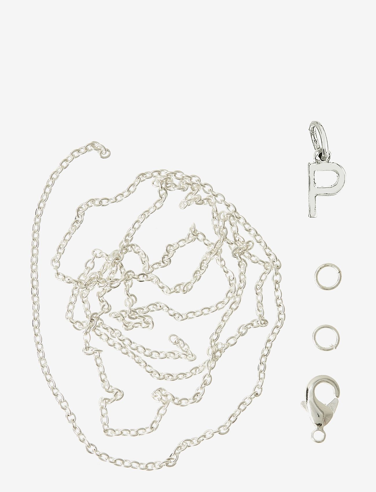 Letter P SP with o-ring, chain and clasp - SILVER-P