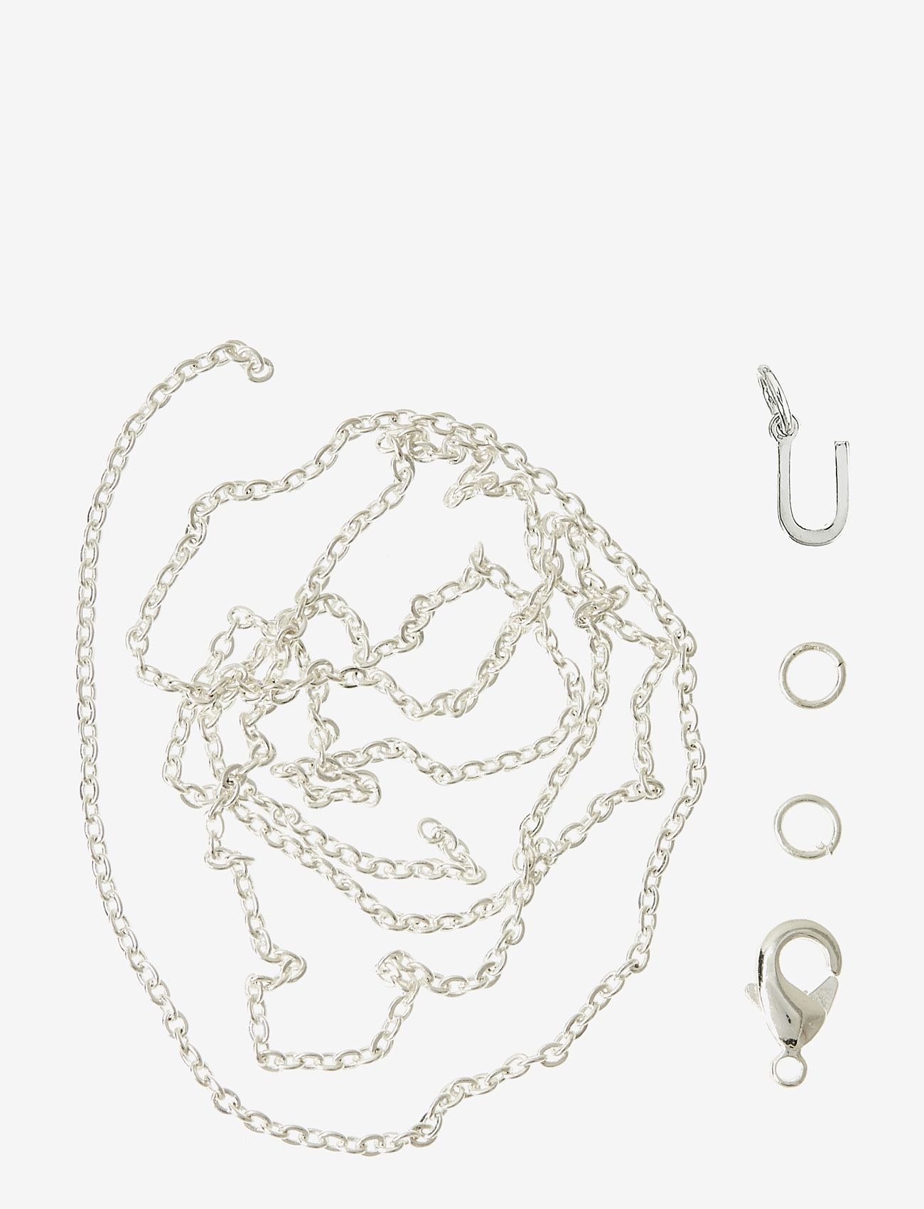 Me & My Box Letter U Sp With O-Ring, Chain And Clasp, Jewellery & Tilbehør, Sølv, Str: ONE SIZE
