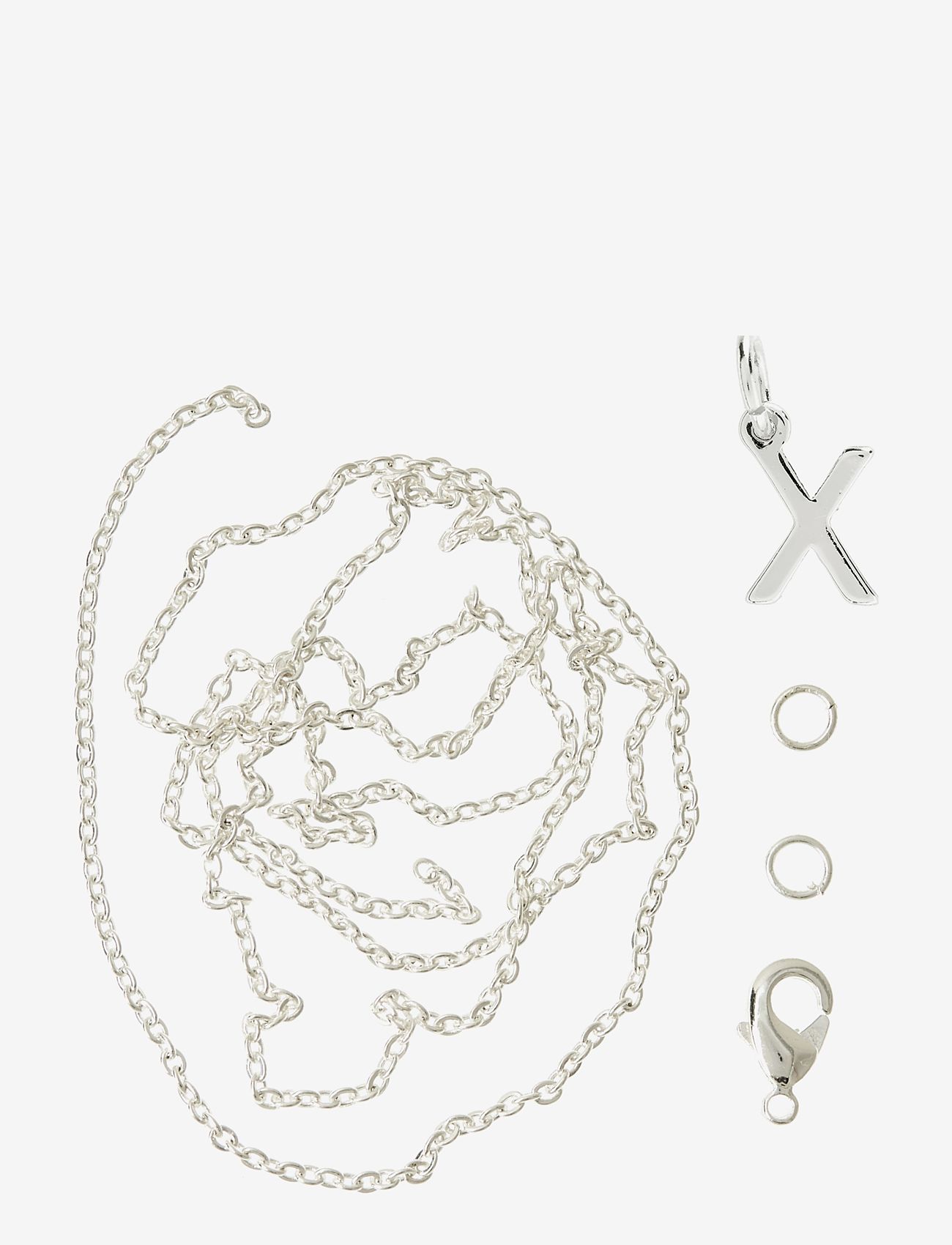 Me & My Box Letter X SP with o-ring, chain and clasp - Tegne & Hobbyartikler - SILVER-X / silver