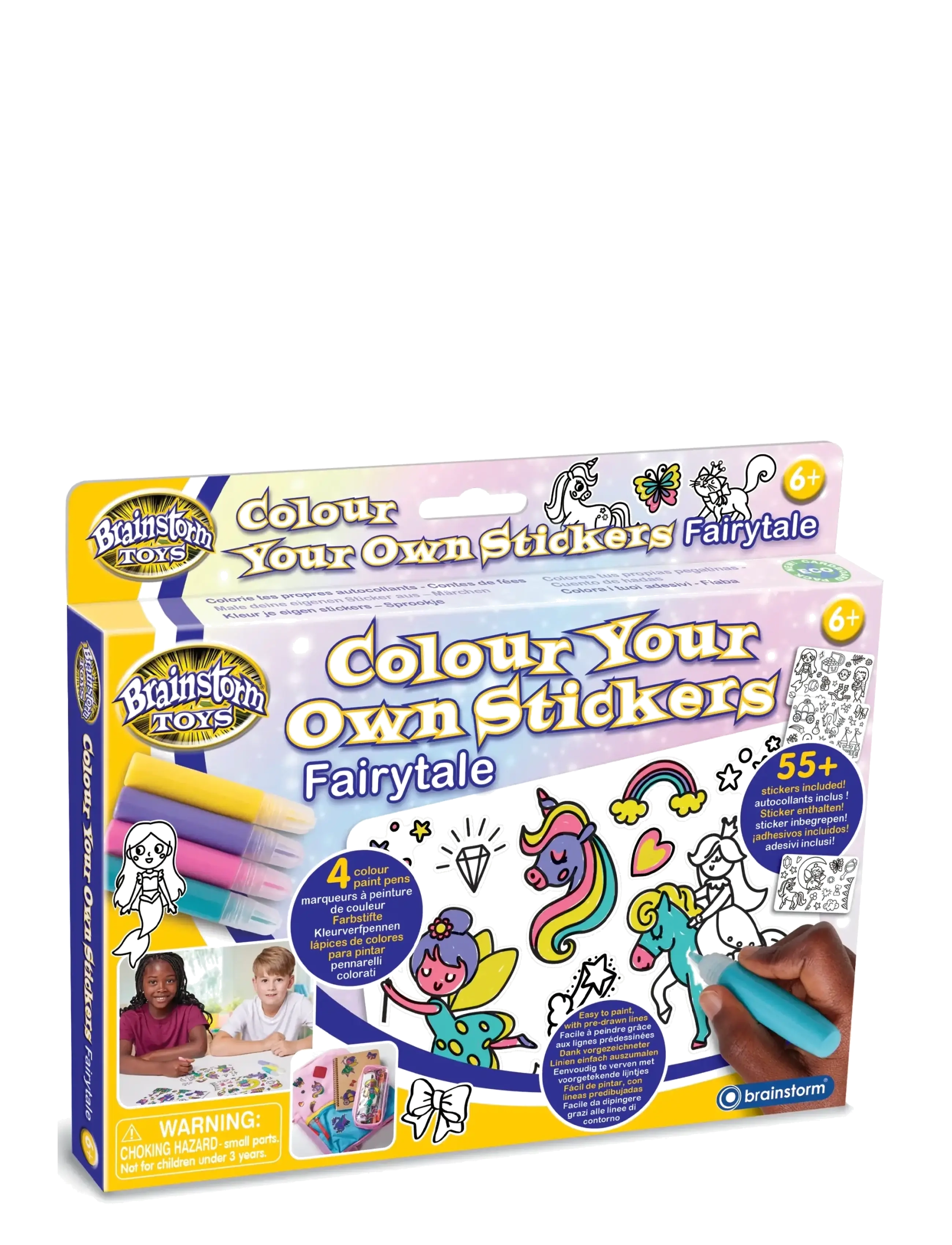 Brainstorm Brainstorm Colour Your Own Stickers - Fairytale - Legetøj - MUTI / yellow