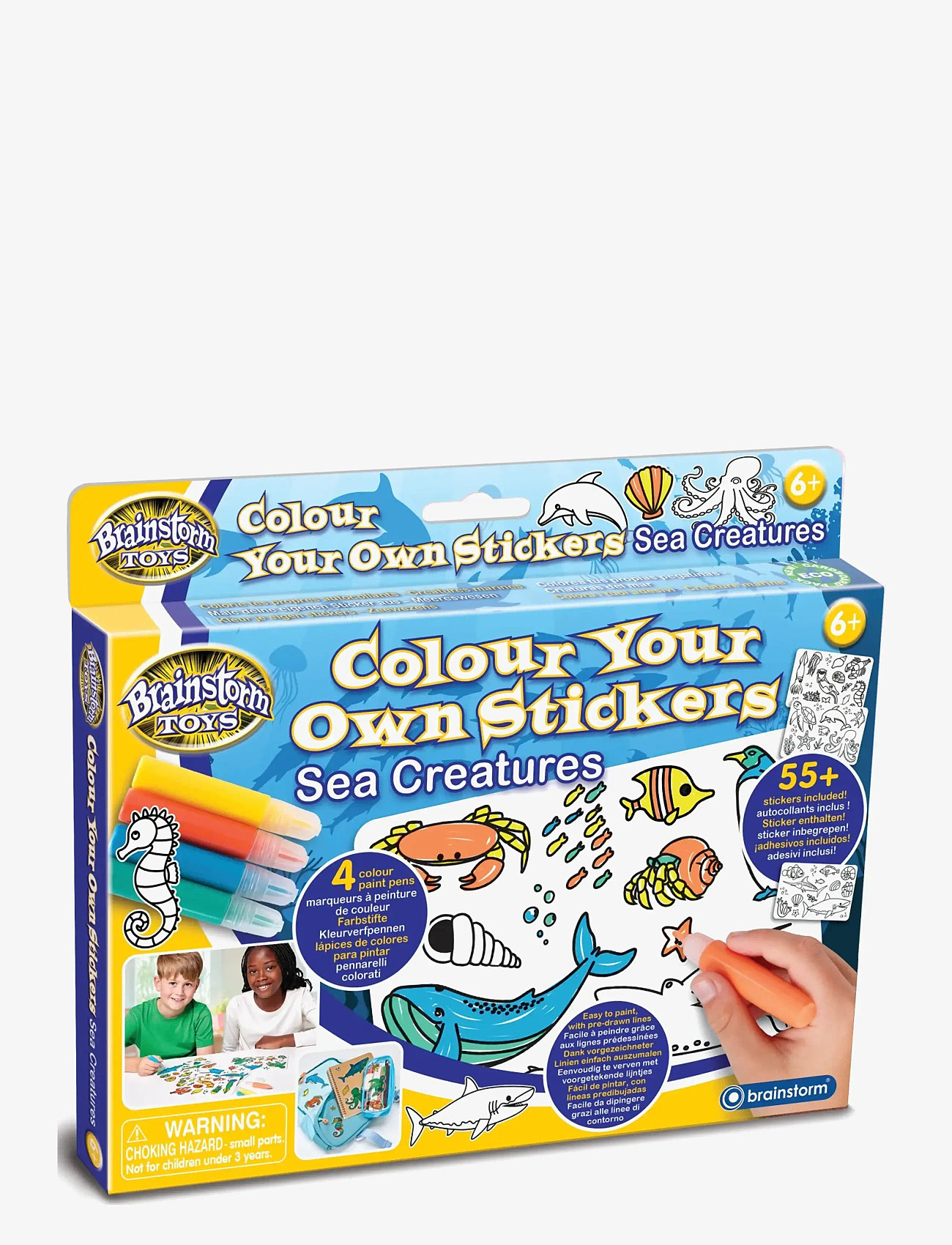 Brainstorm - Brainstorm Colour Your Own Stickers- Sea Creatures - male- & kreabøger - muti - 0