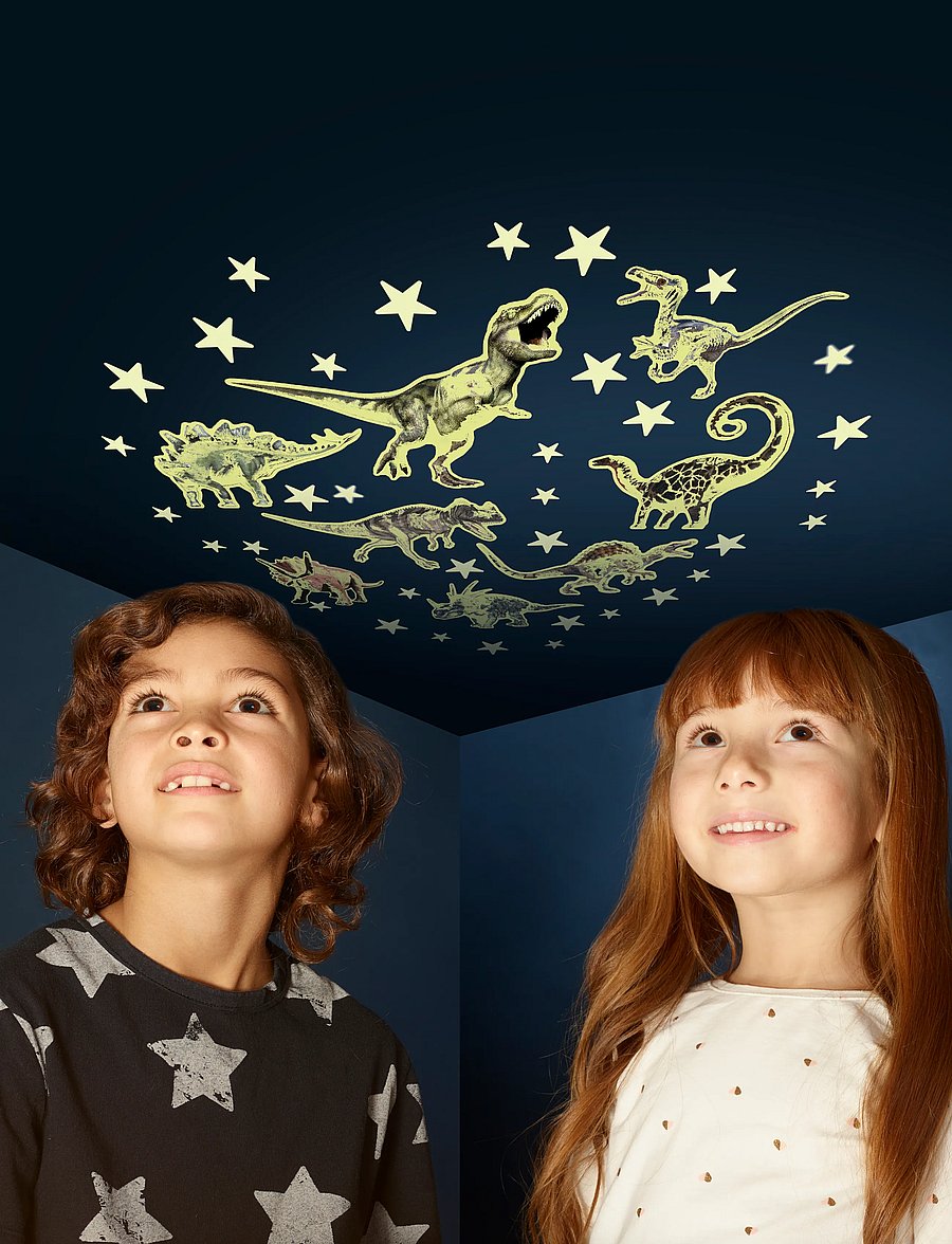 Brainstorm - Brainstorm Glow Stars & Dinosaurs - klistermärken - multi - 0
