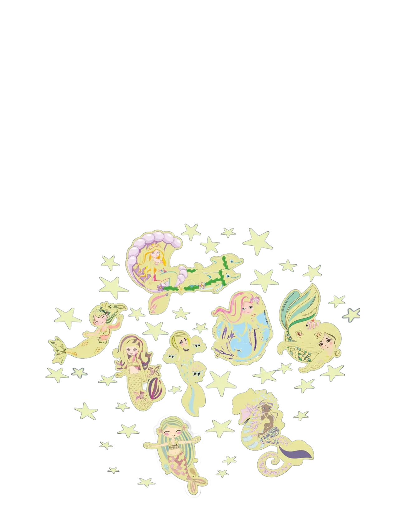 Brainstorm - Brainstorm Glow Stars & Mermaids - klistermärken - multi - 3