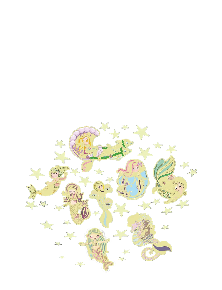 Brainstorm - Brainstorm Glow Stars & Mermaids - klistermärken - multi - 3
