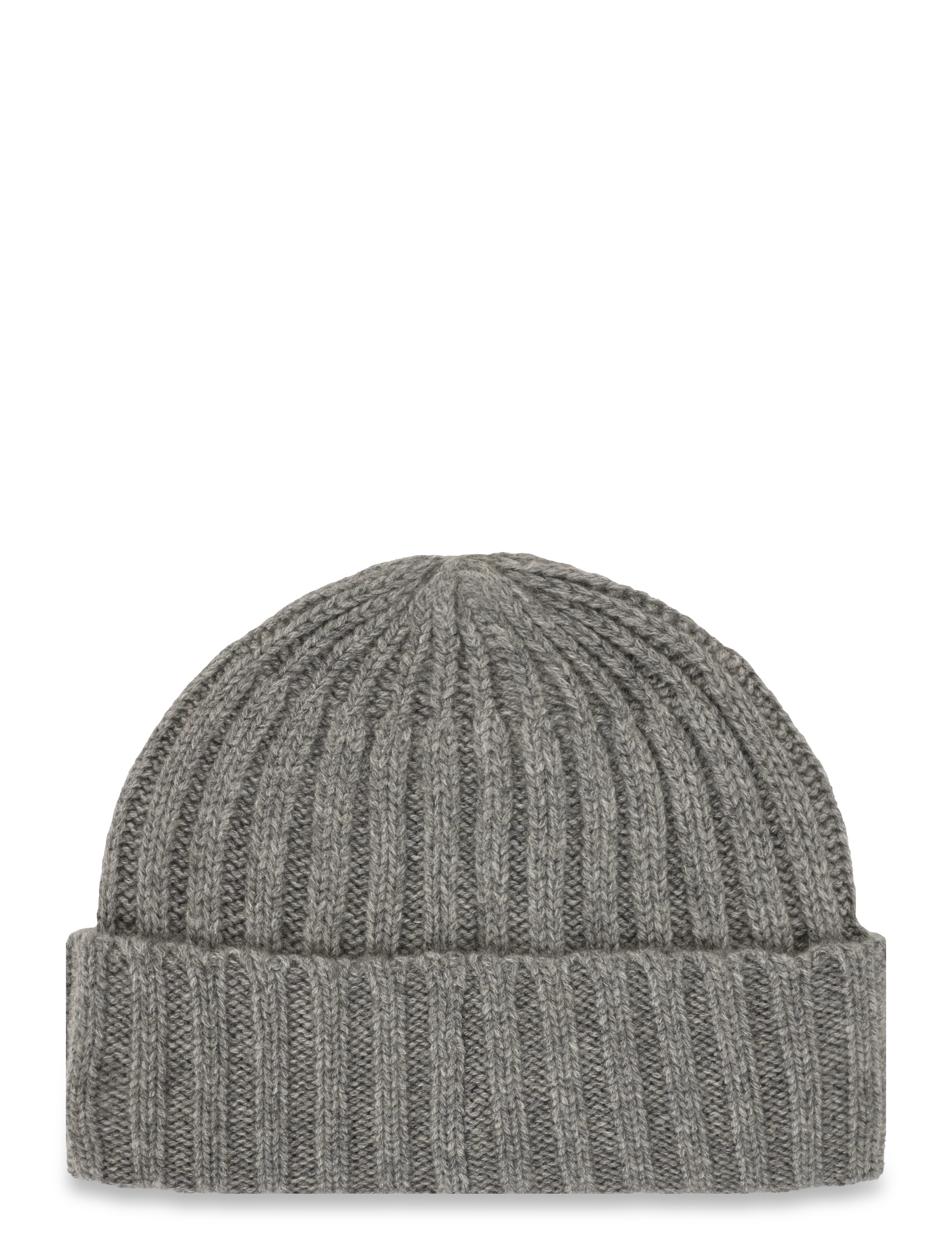 Bramani Cashmere Rib Hat, Mænd, Ribstrikket Hue, Grå, Str: ONE SIZE