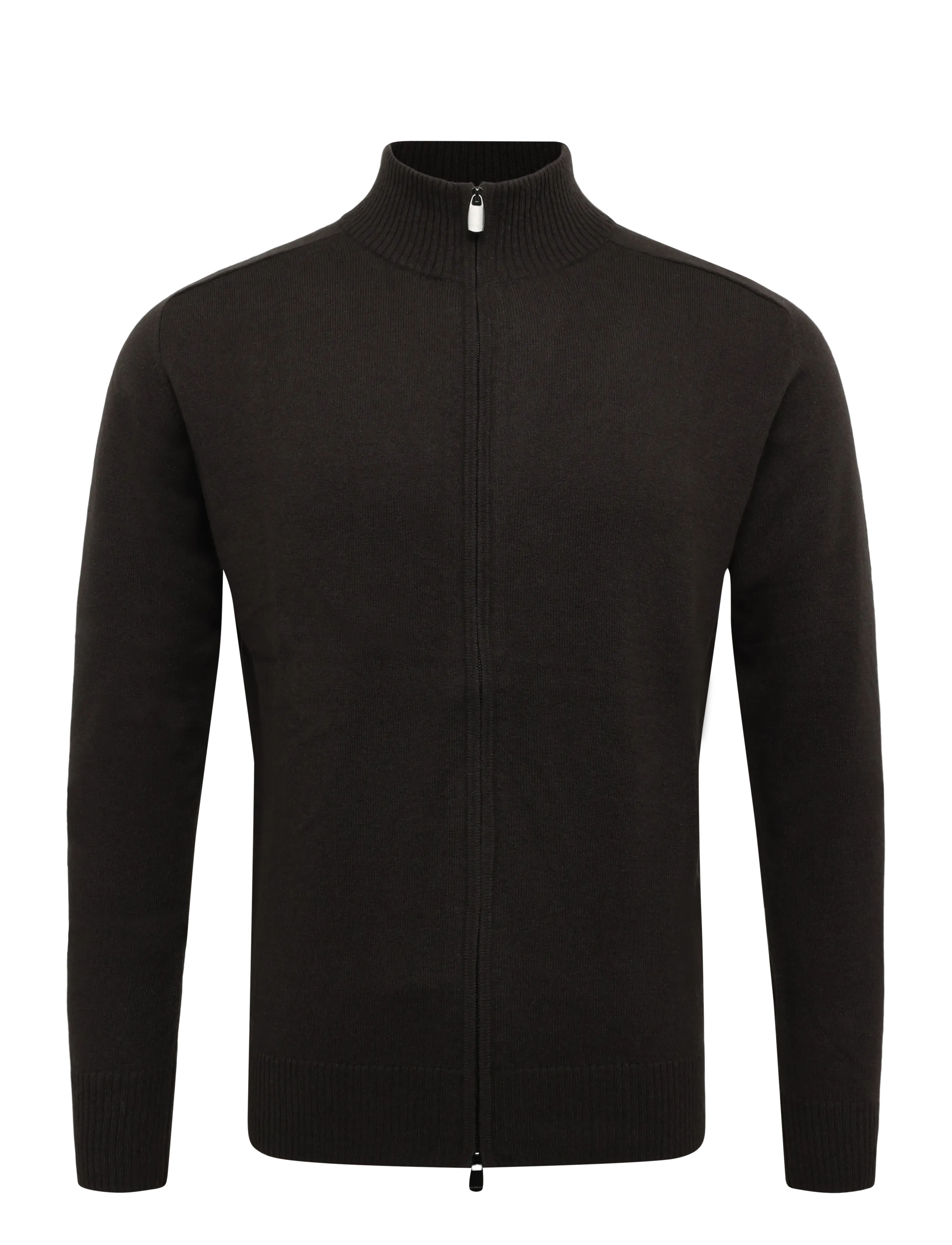 Bramani Cashmere FULL ZIP - Bramani Cashmere - CAFFE' / brown