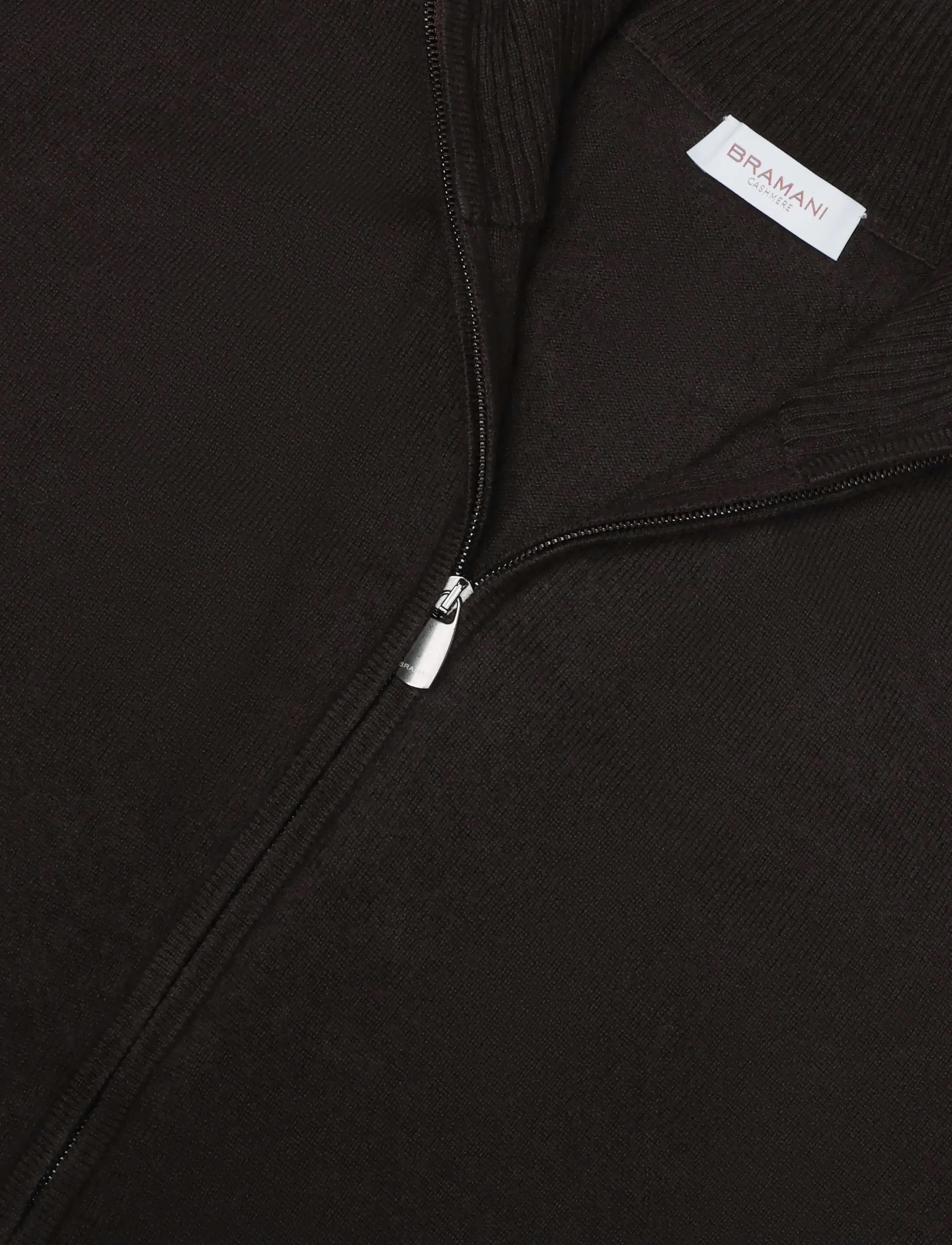 Bramani Cashmere - FULL ZIP - fullzip strik - caffe' - 2