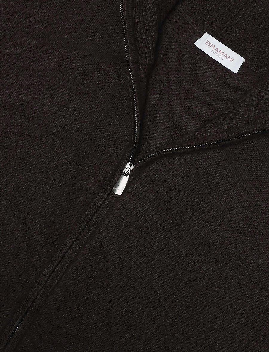 Bramani Cashmere - FULL ZIP - fullzip strik - caffe' - 2