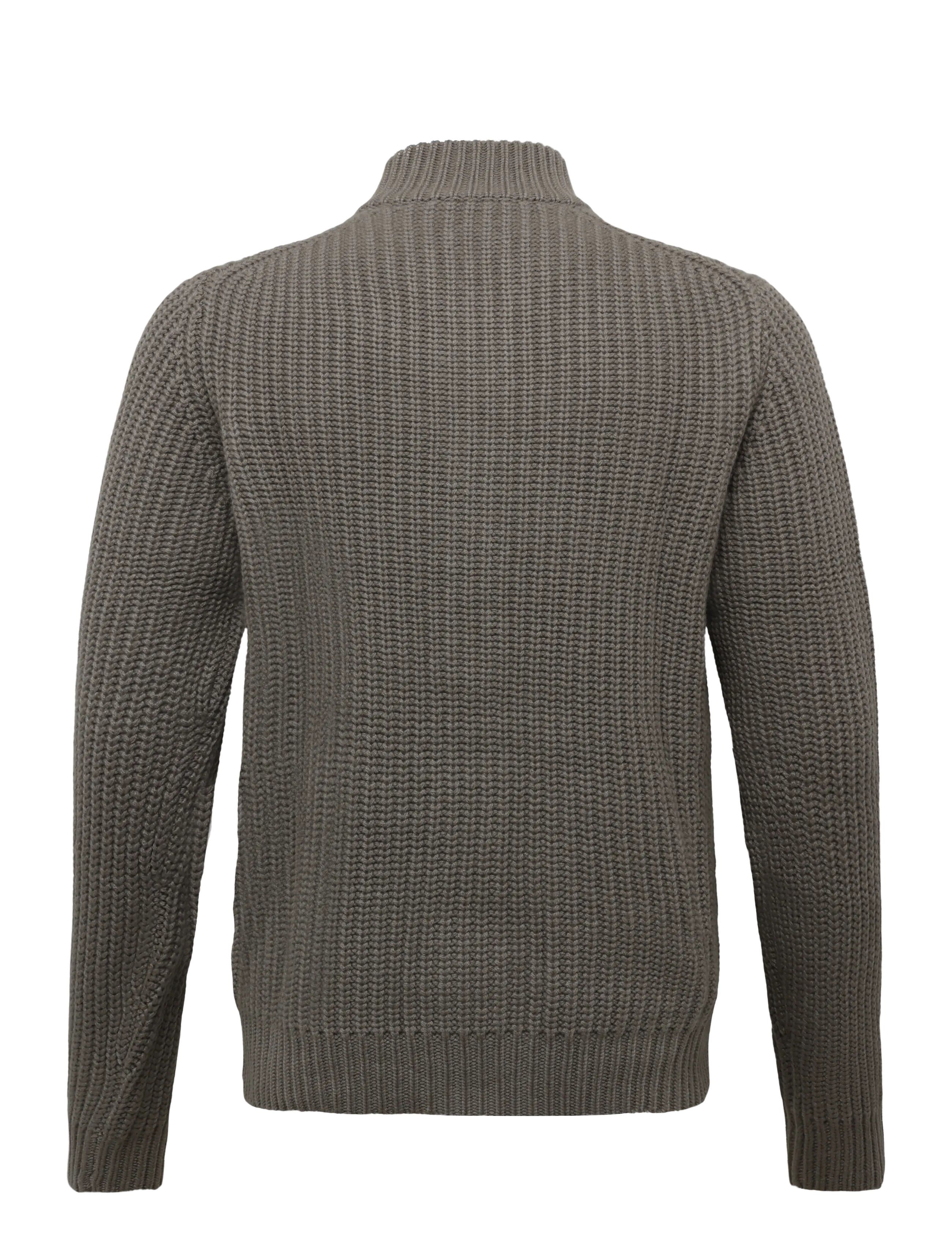 Bramani Cashmere - CARDIGAN ENGLISH RIB - cardigans - argilla - 1