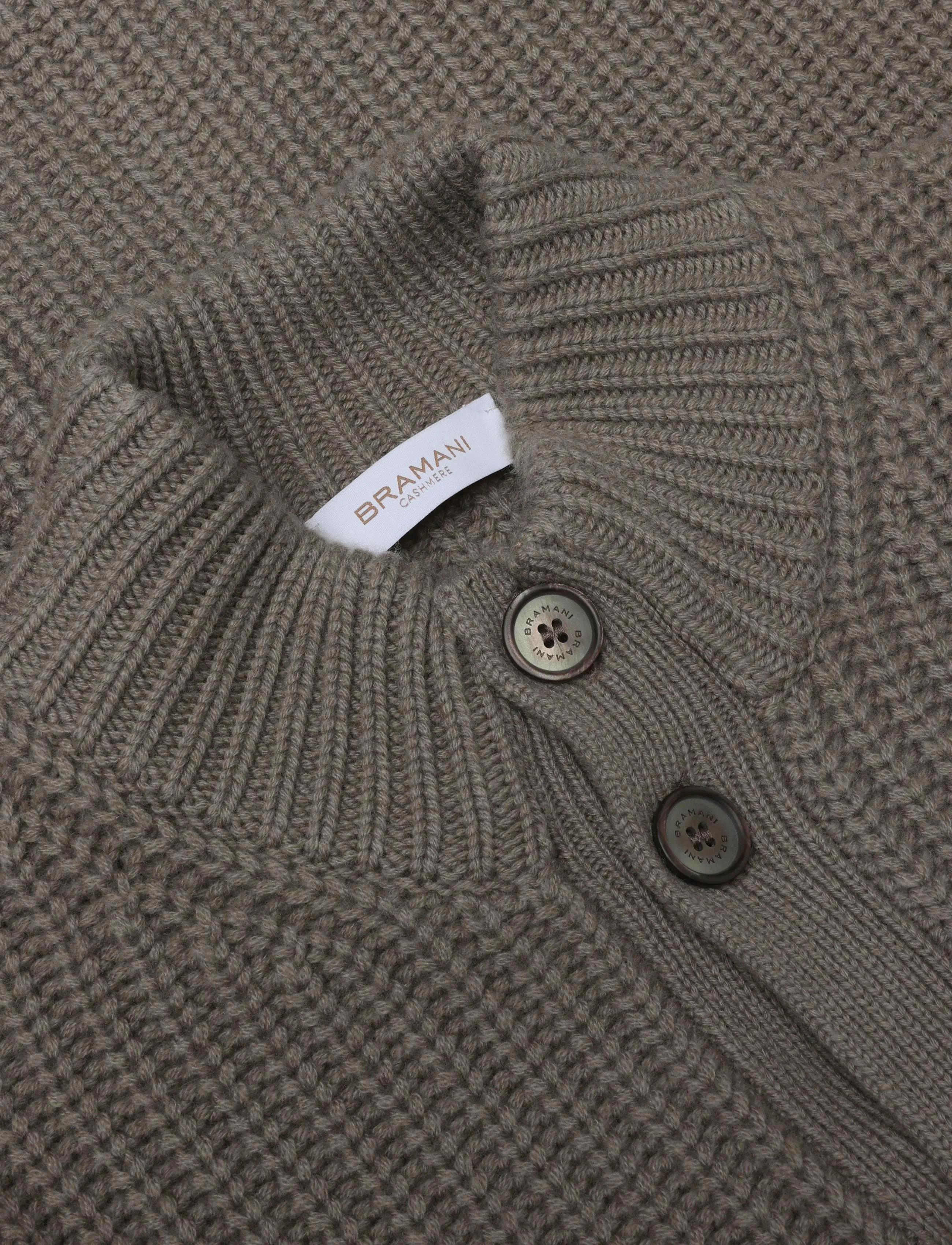 Bramani Cashmere - CARDIGAN ENGLISH RIB - cardigans - argilla - 2