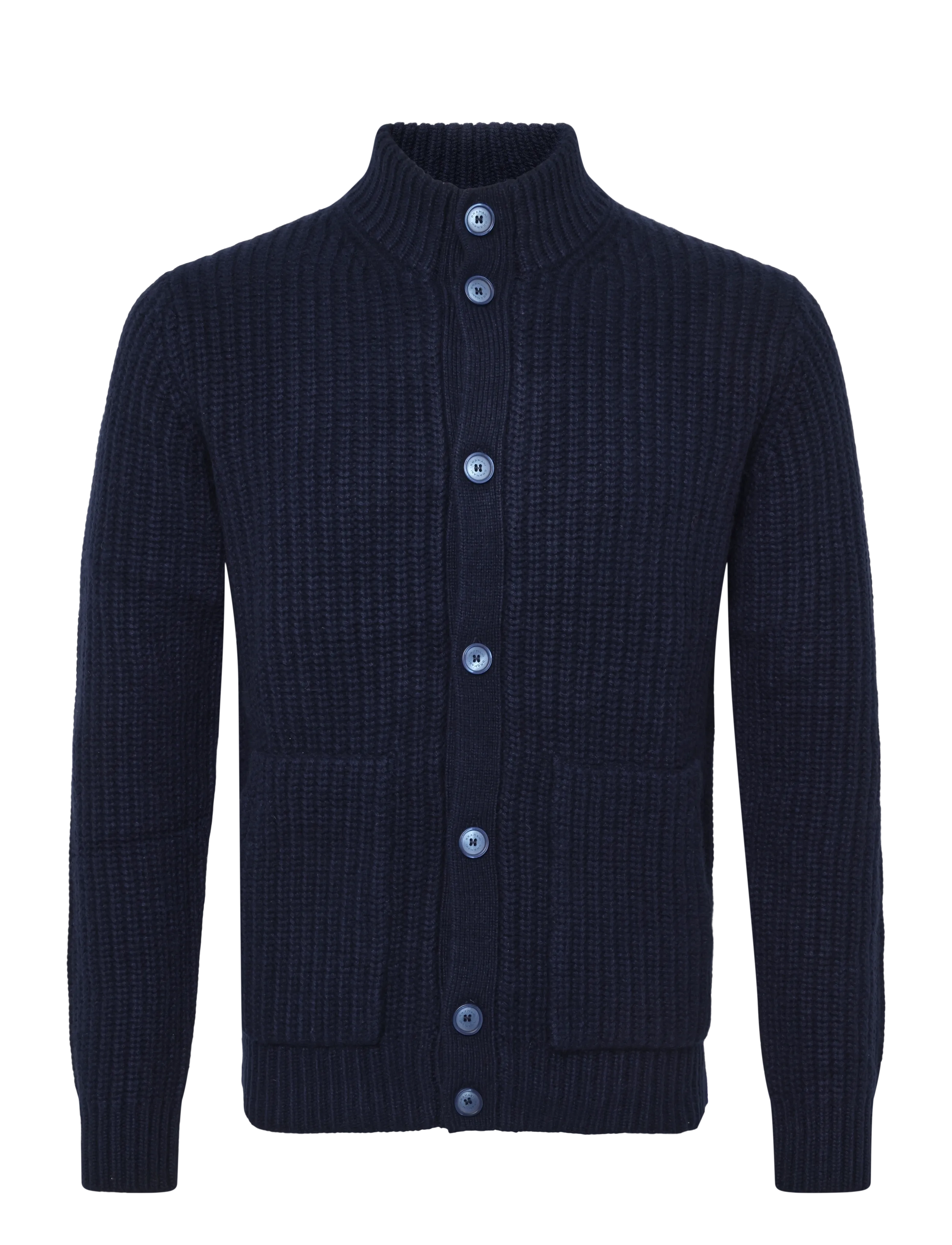 Bramani Cashmere CARDIGAN ENGLISH RIB - Bramani Cashmere - NAVY / navy