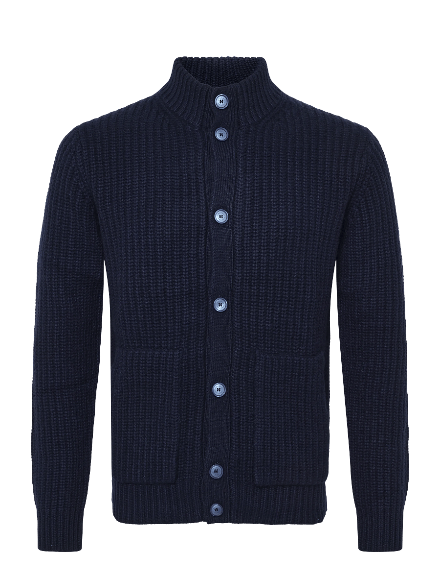 Bramani Cashmere - CARDIGAN ENGLISH RIB - koftor - navy - 0