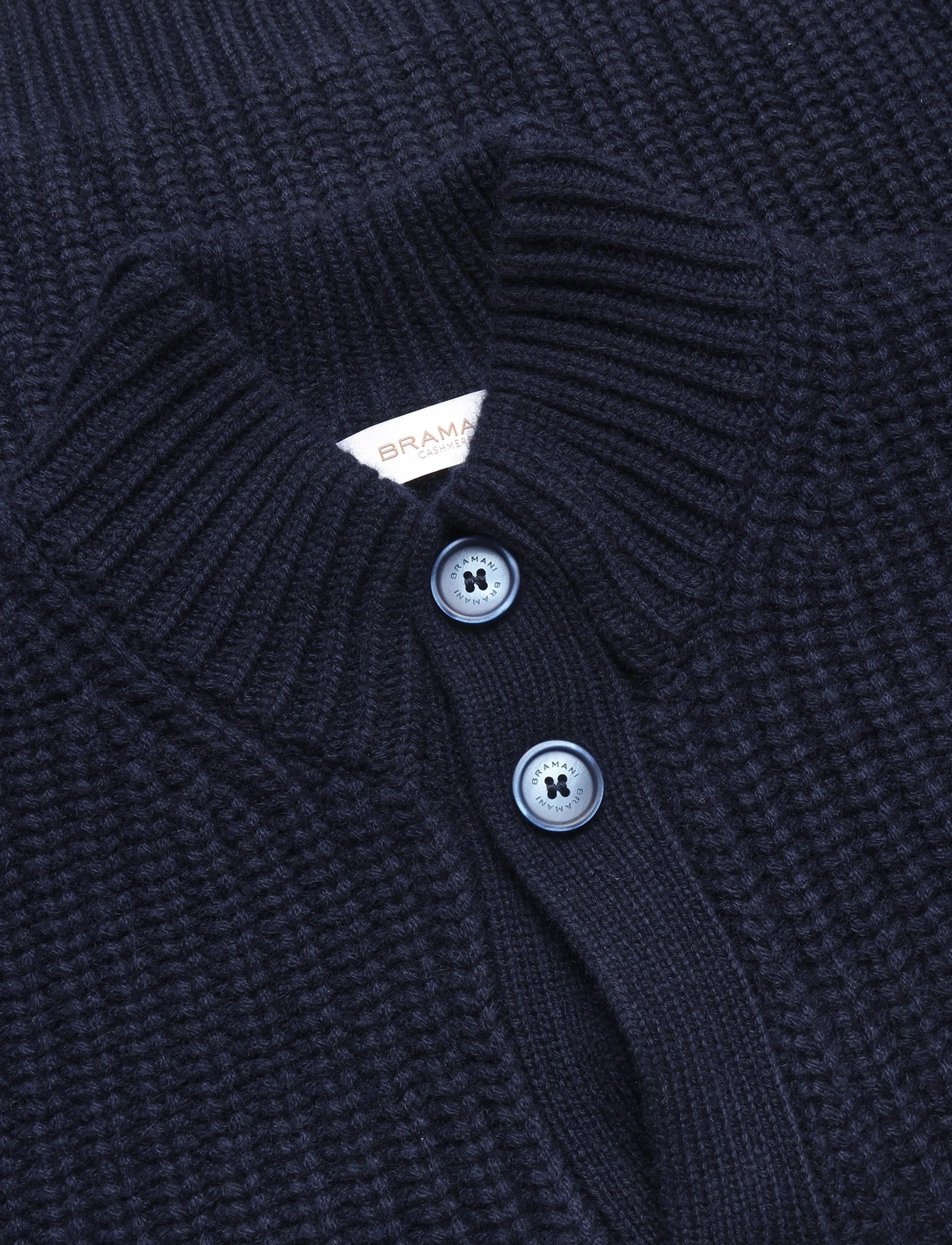 Bramani Cashmere - CARDIGAN ENGLISH RIB - koftor - navy - 2