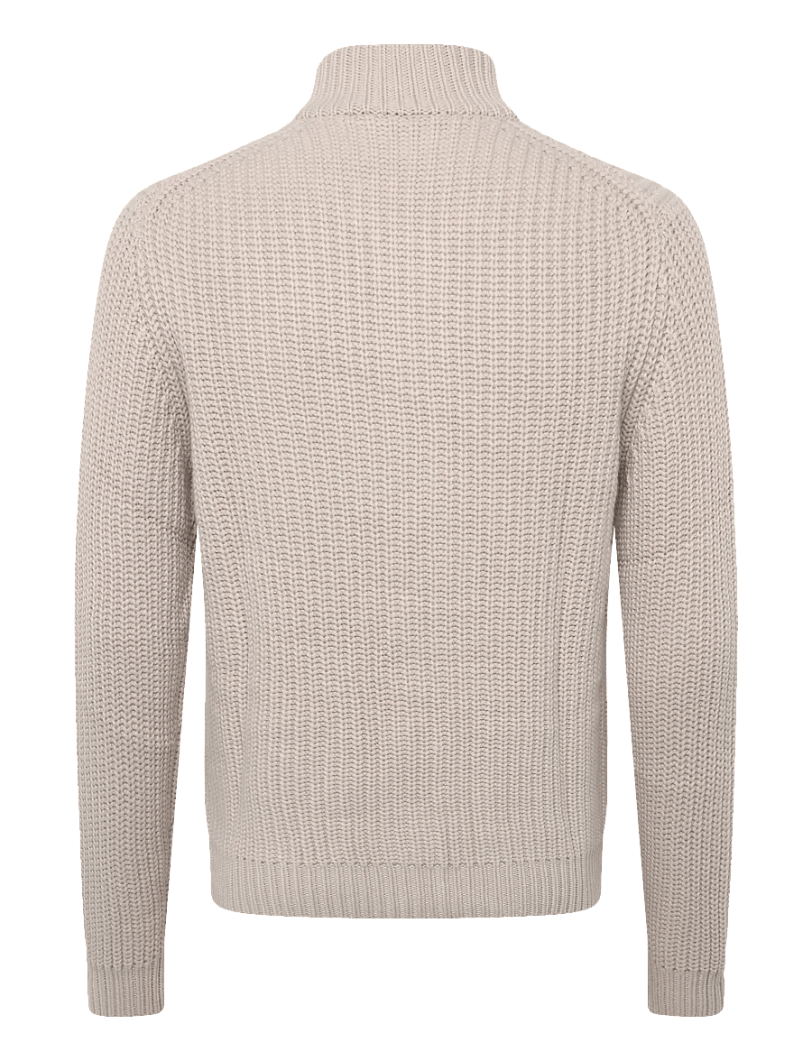 Bramani Cashmere - CARDIGAN ENGLISH RIB - koftor - sabbia - 1