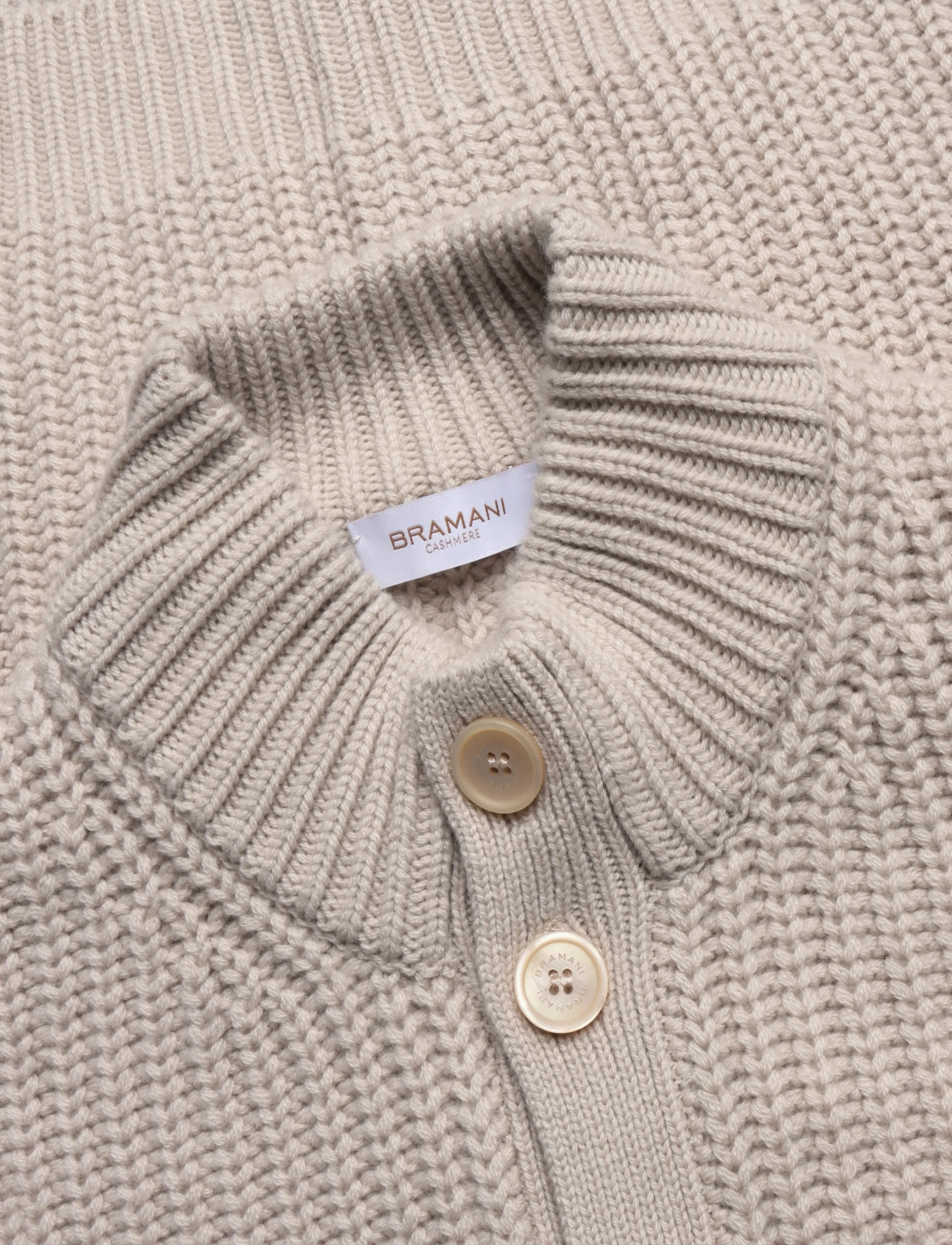 Bramani Cashmere - CARDIGAN ENGLISH RIB - koftor - sabbia - 2