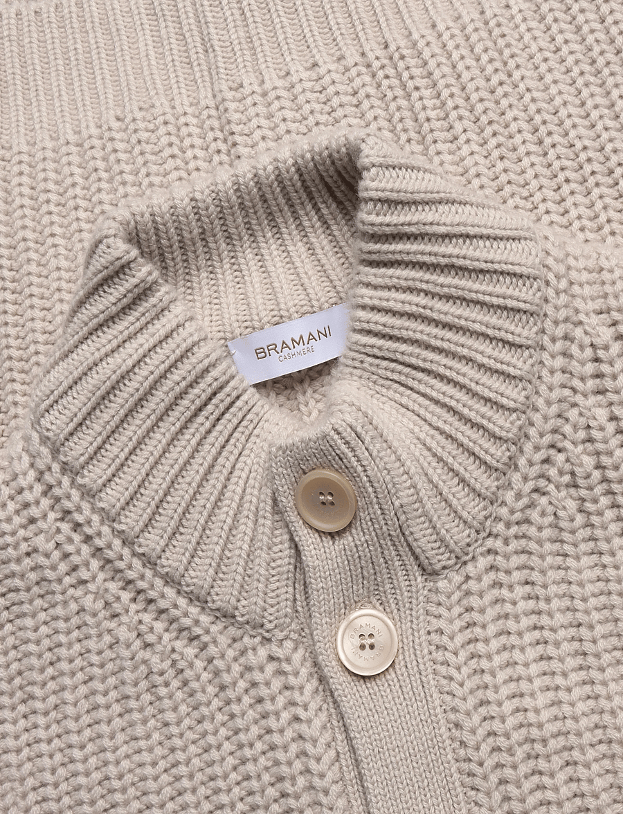 Bramani Cashmere - CARDIGAN ENGLISH RIB - koftor - sabbia - 2