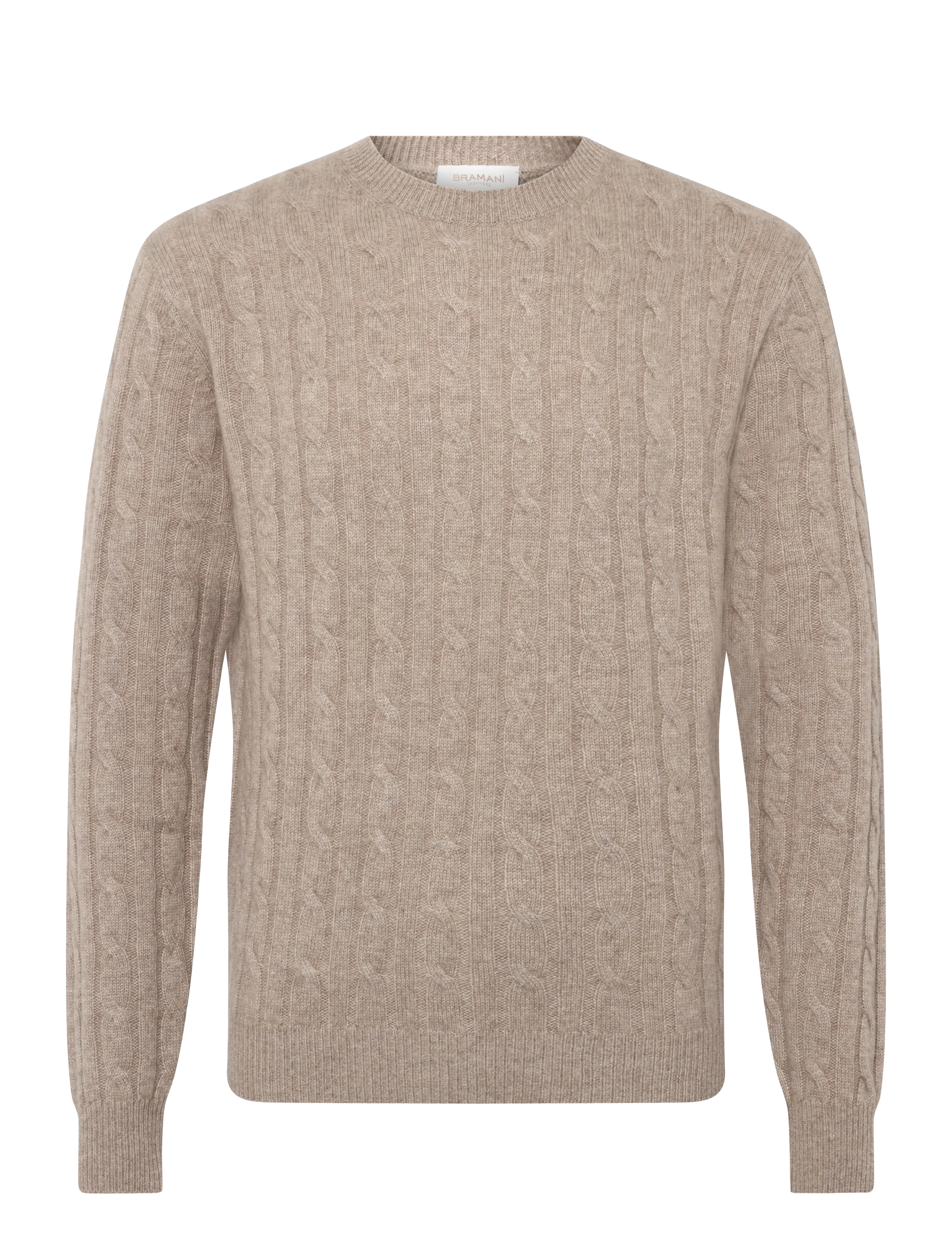 Bramani Cashmere ROUND NECK CABLE - Bramani Cashmere - NATURALE / beige