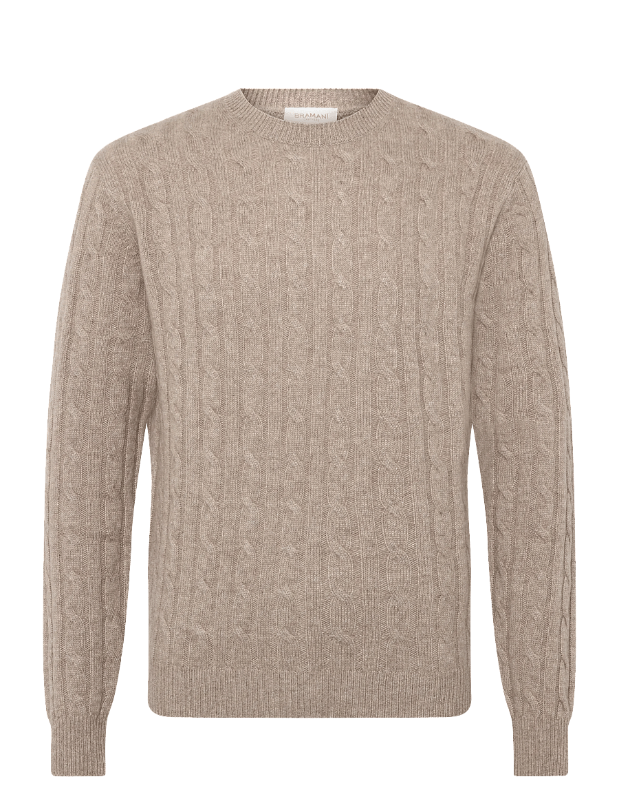 Bramani Cashmere - ROUND NECK CABLE - rundhalsad - naturale - 0