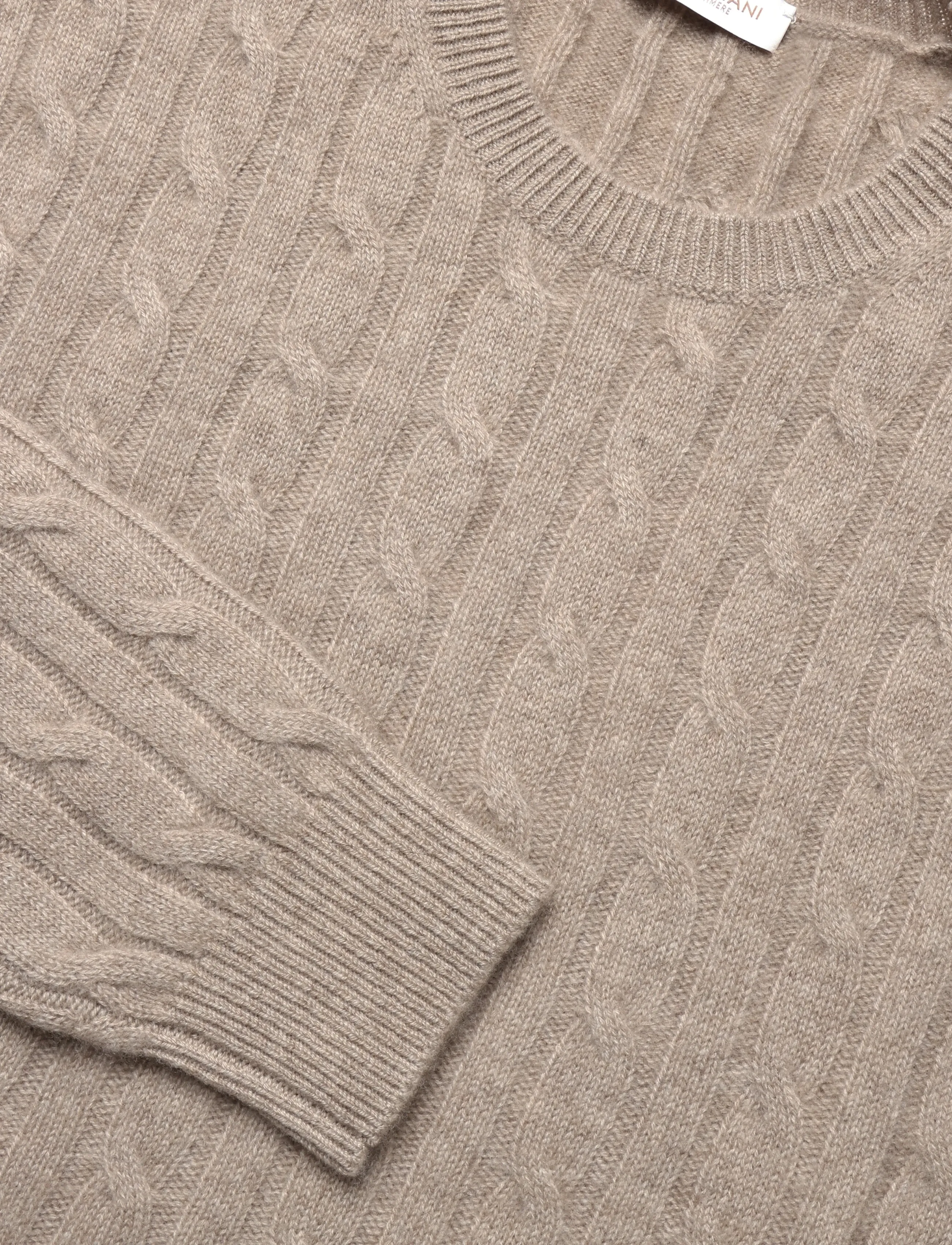 Bramani Cashmere - ROUND NECK CABLE - rundhalsad - naturale - 2